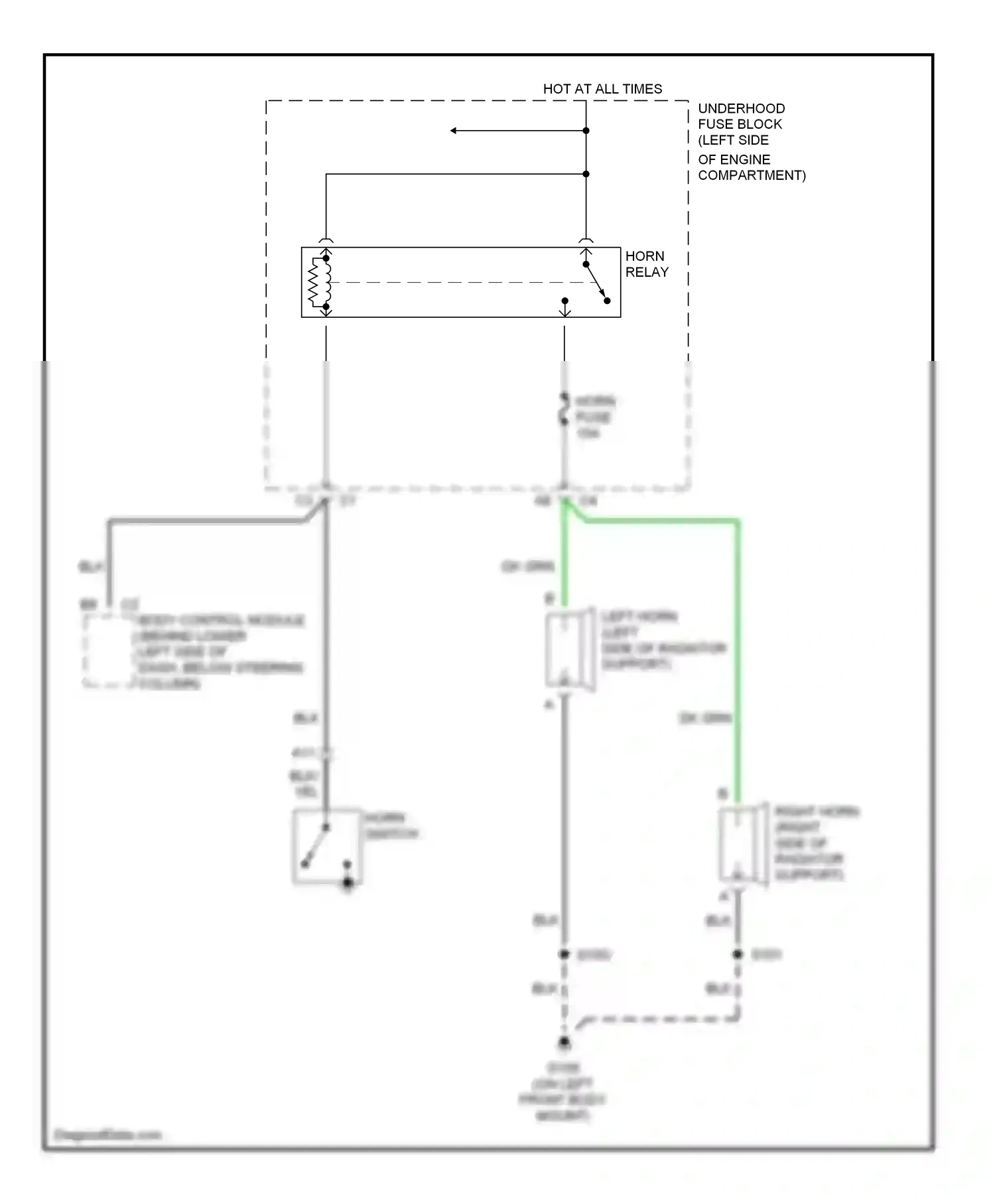 Wiring diagram horn switch for Chevrolet Suburban X (2000-2006) (1 of 1)