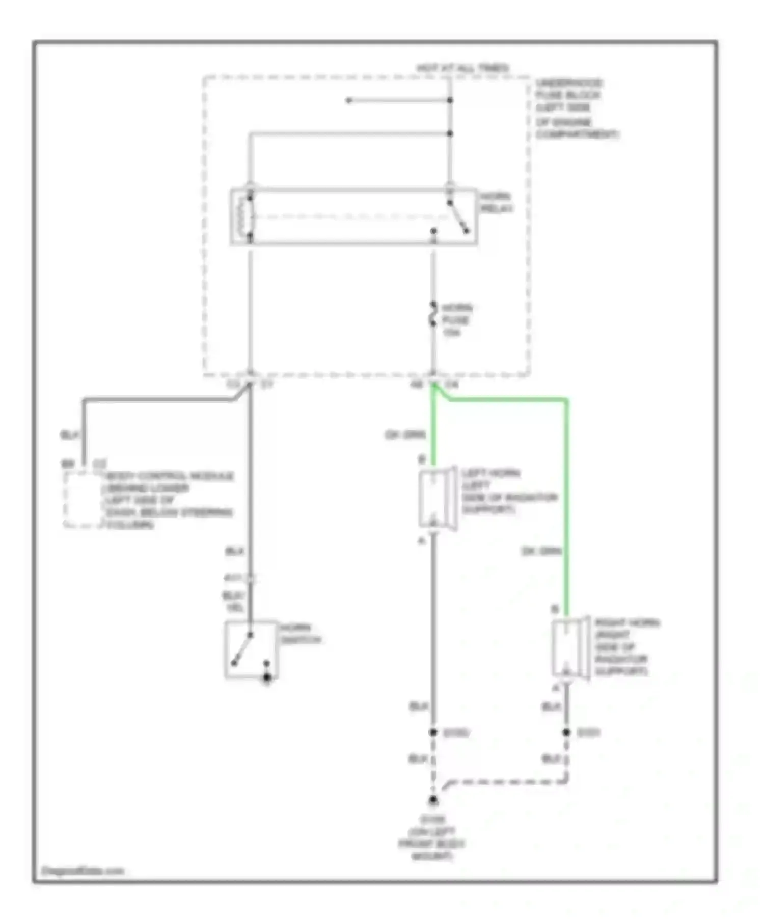 Wiring diagram horn switch for Chevrolet Suburban X (2000-2006)