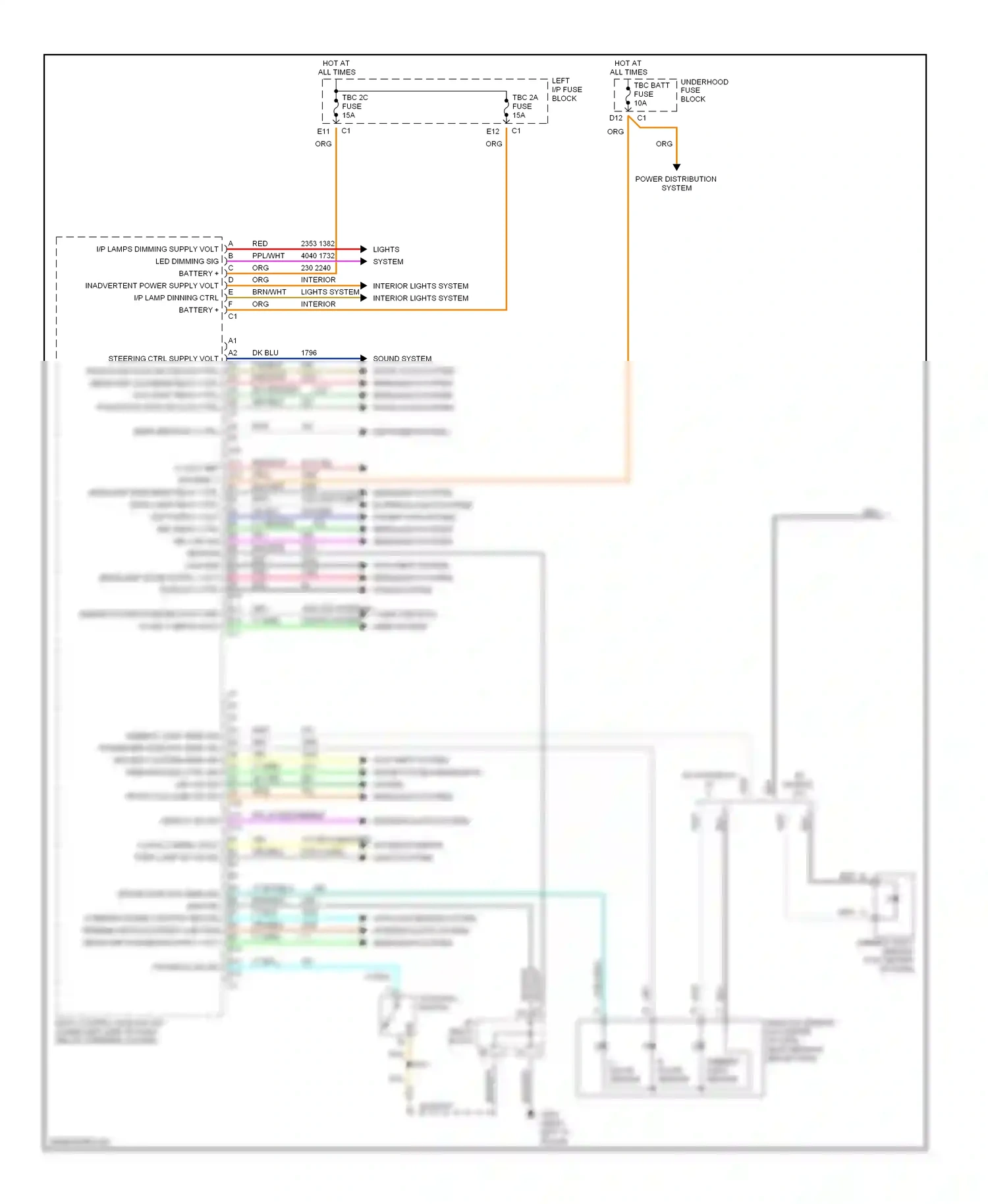 Wiring diagram interior lights system interior lights system for Chevrolet Suburban X (2000-2006) (1 of 1)