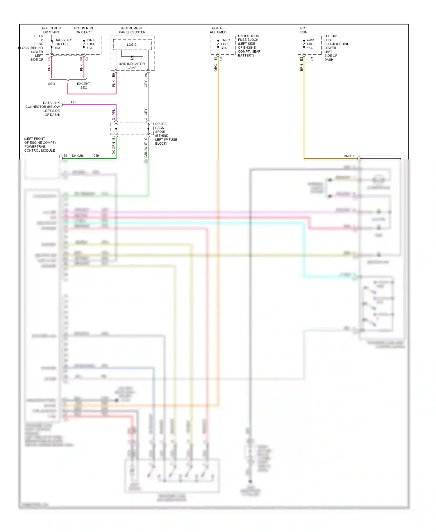 Wiring diagram shift motor for Chevrolet Suburban X (2000-2006) (2 of 2)
