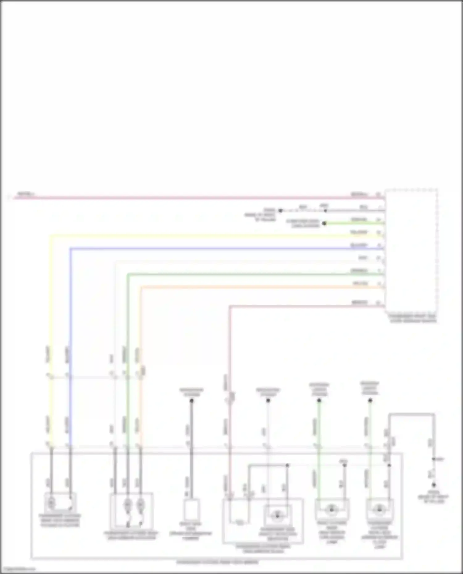 Wiring diagram passenger outside rear view mirror folding actuator for Chevrolet Suburban XIII (2020-2024) (1 of 2)