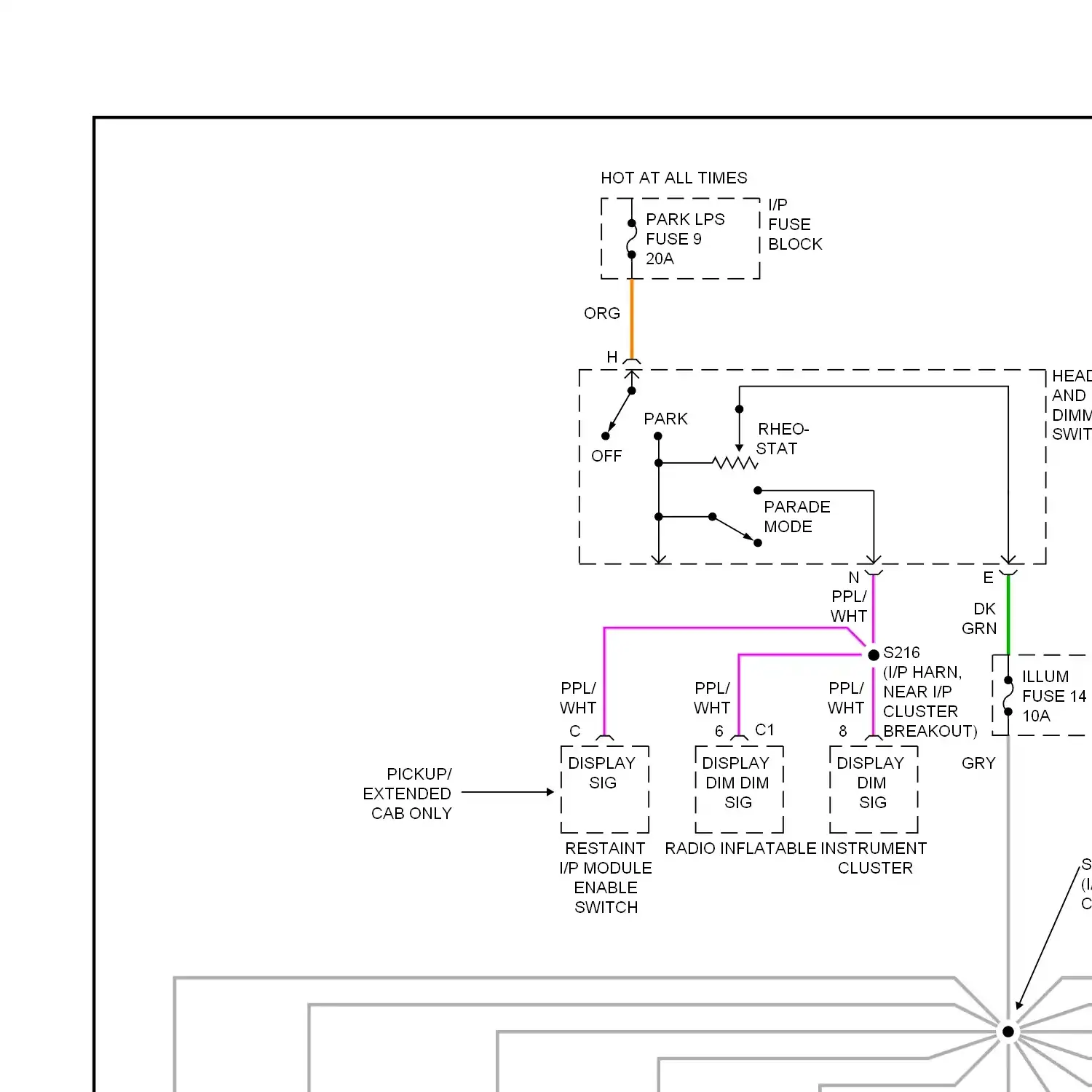 demo - Instrument illumination circuit (1 of 2) Instrument illumination circuit (1 of 2)