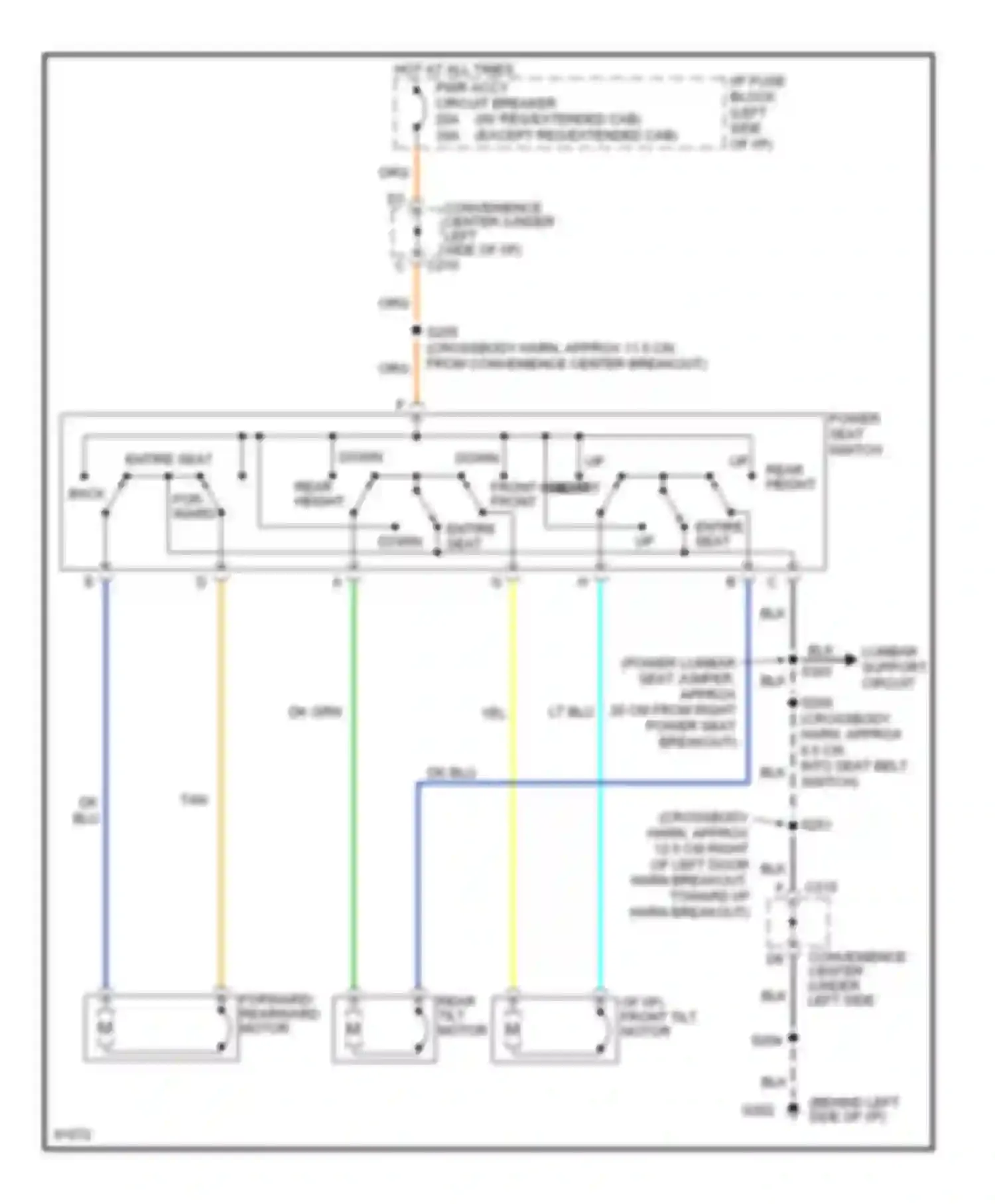 Tahoe Chevrolet I (1995-1999): 6-way power seat circuit