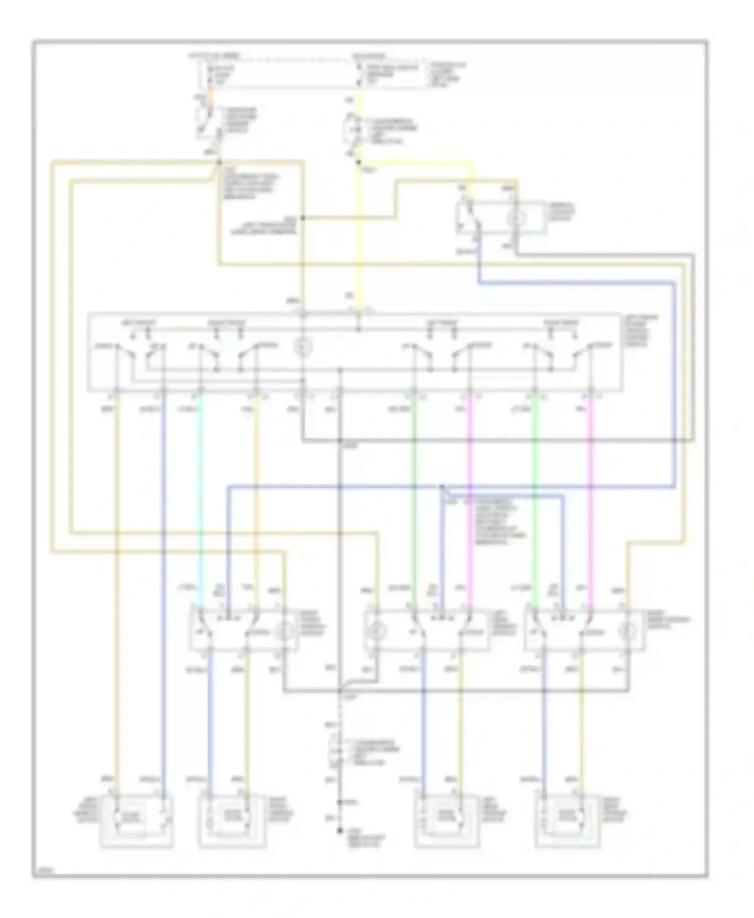 Tahoe Chevrolet I (1995-1999): Power window circuit, 4 door