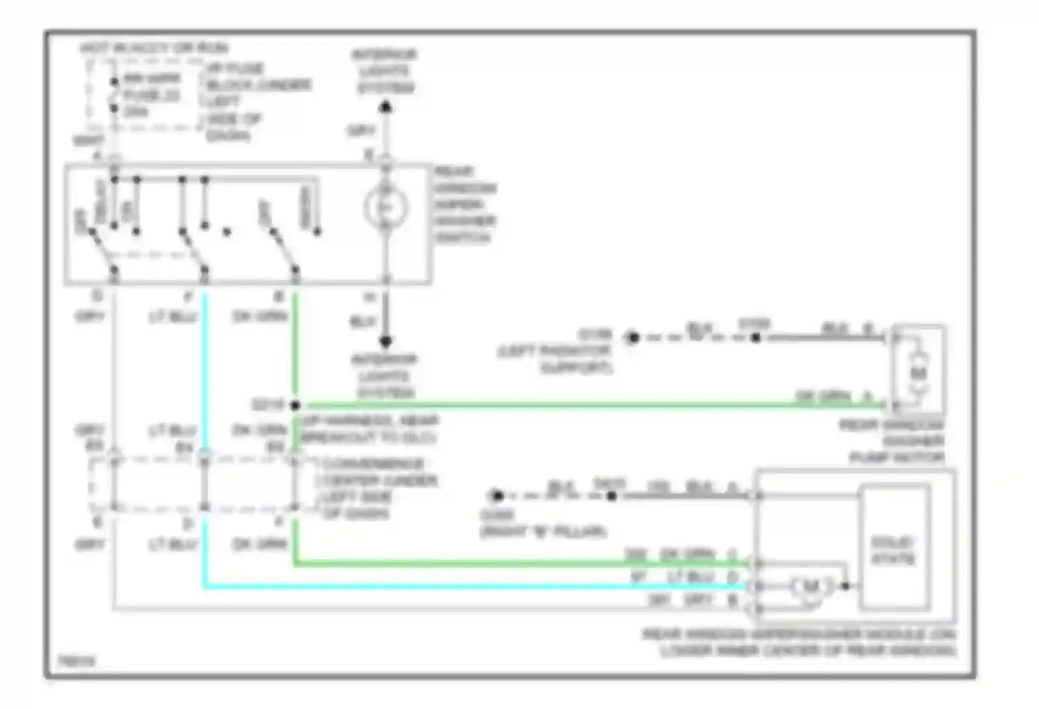 Tahoe Chevrolet I (1995-1999): Rear wiper/washer circuit