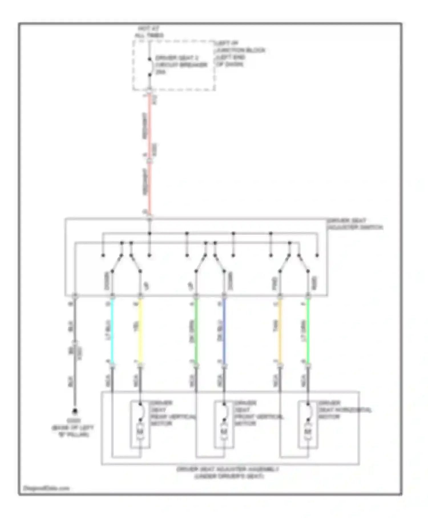 Tahoe Chevrolet III (2006-2014): Driver power seat circuit