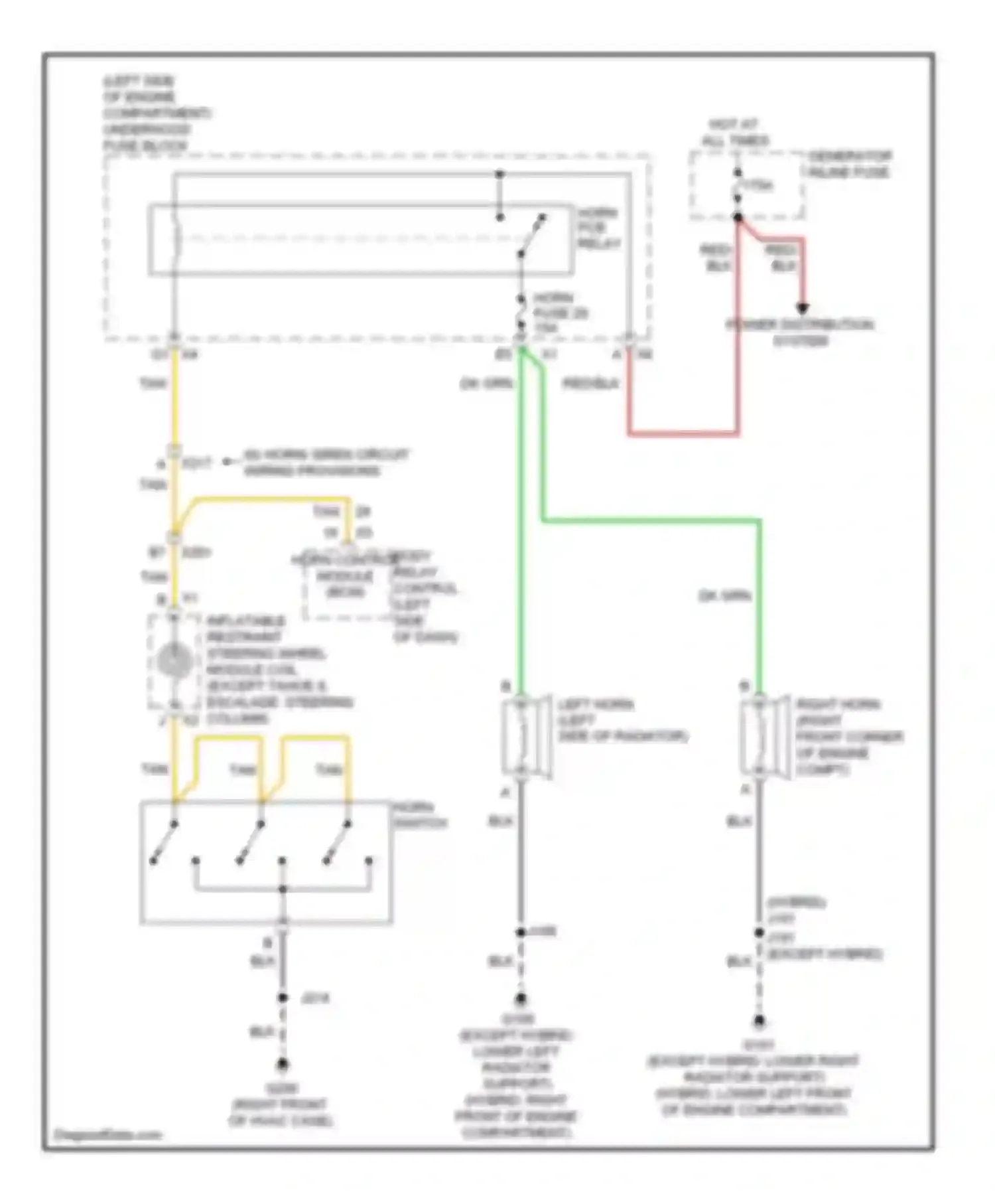 Wiring diagram power distribution system for Chevrolet Tahoe III (2006-2014) (24 of 40)