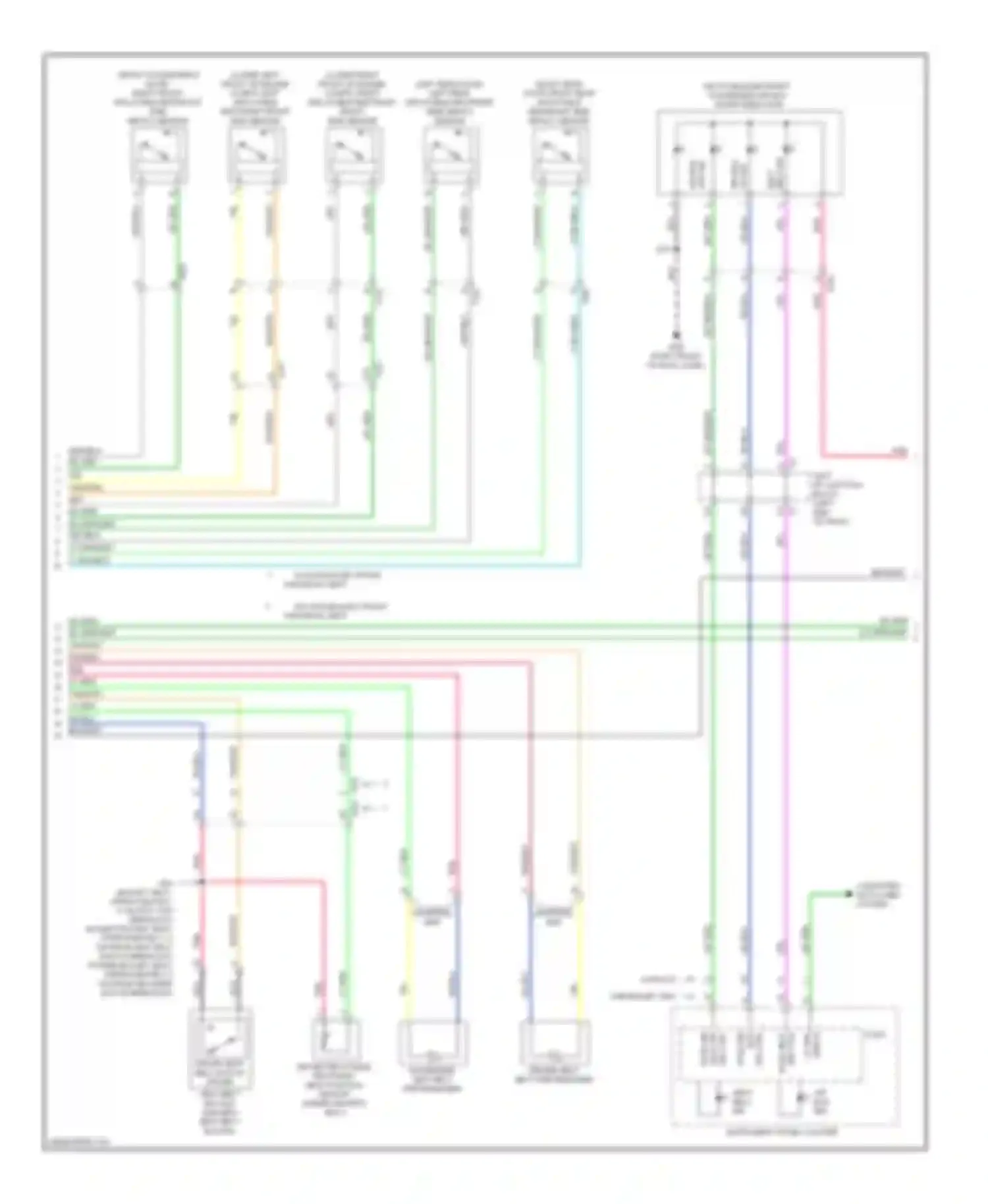 Wiring diagram w/ non bucket front individual seat for Chevrolet Tahoe III (2006-2014) (3 of 4)