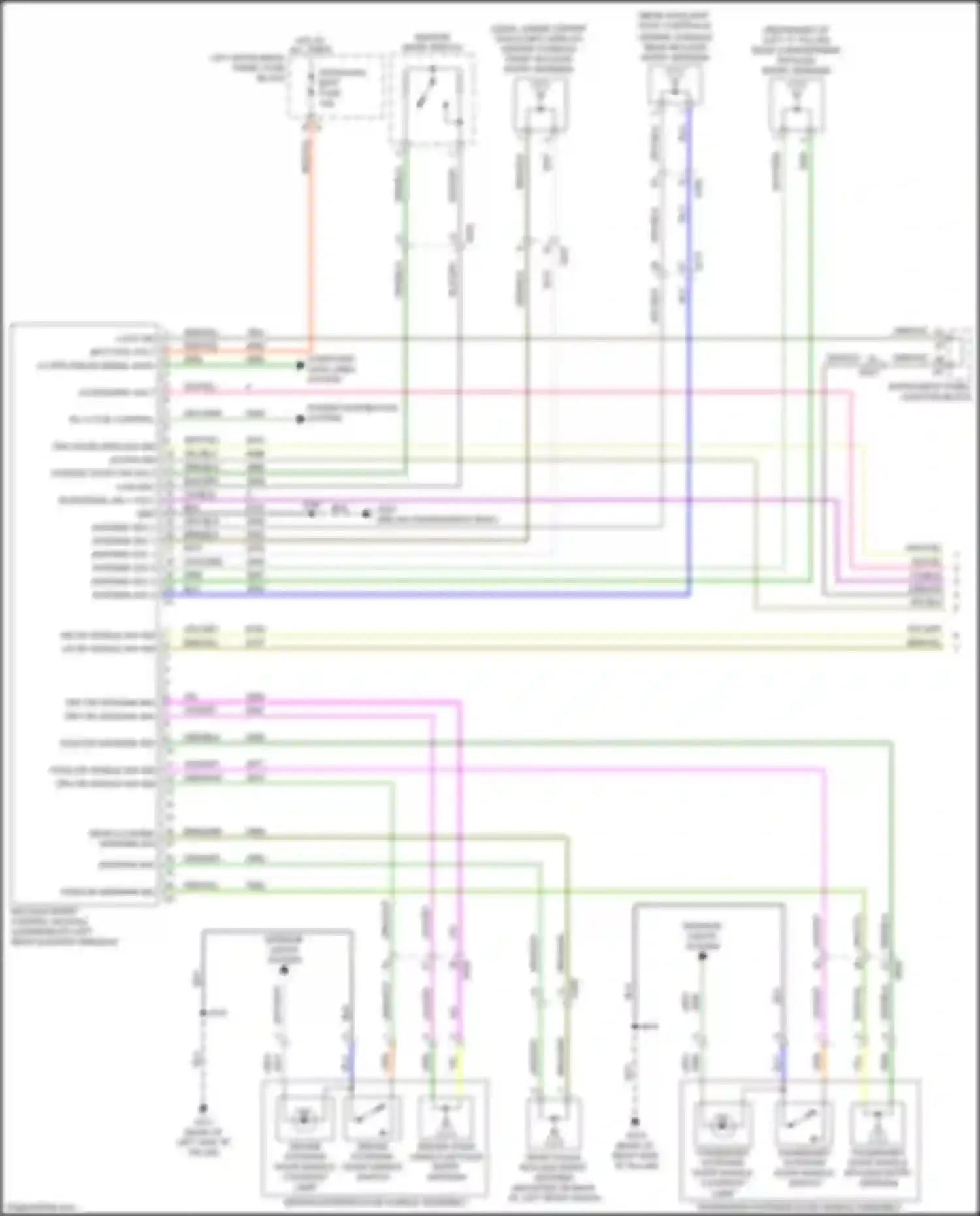 Wiring diagram passenger exterior door handle switch for Chevrolet Tahoe IV (2014-2021) (1 of 3)
