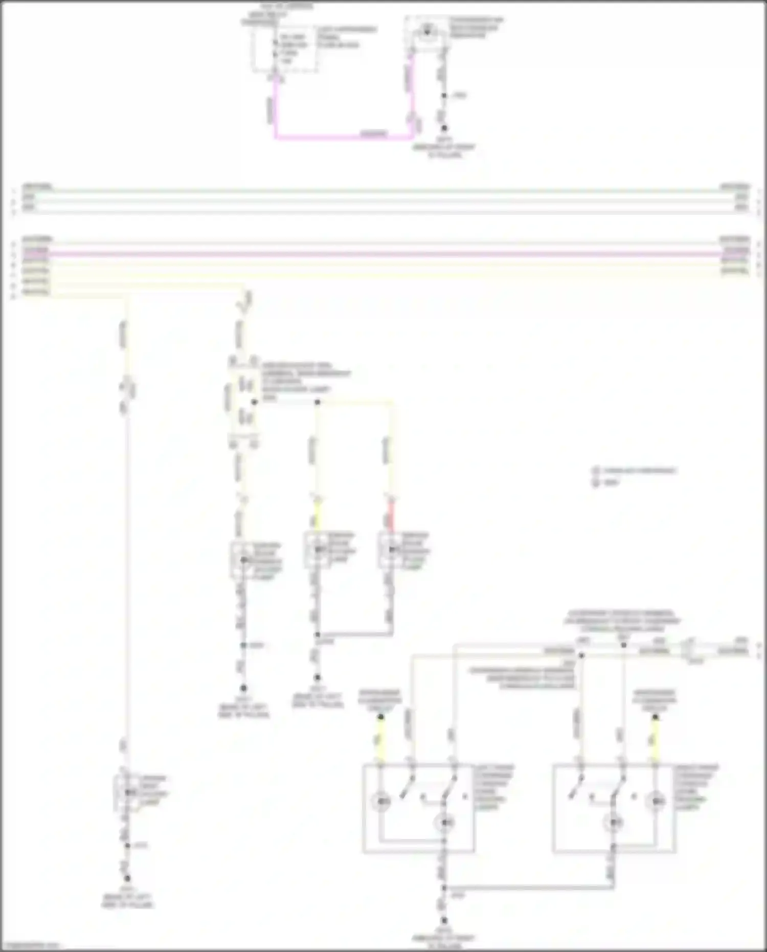 Wiring diagram right front overhead console dome/ reading lamps for Chevrolet Tahoe IV (2014-2021) (1 of 3)