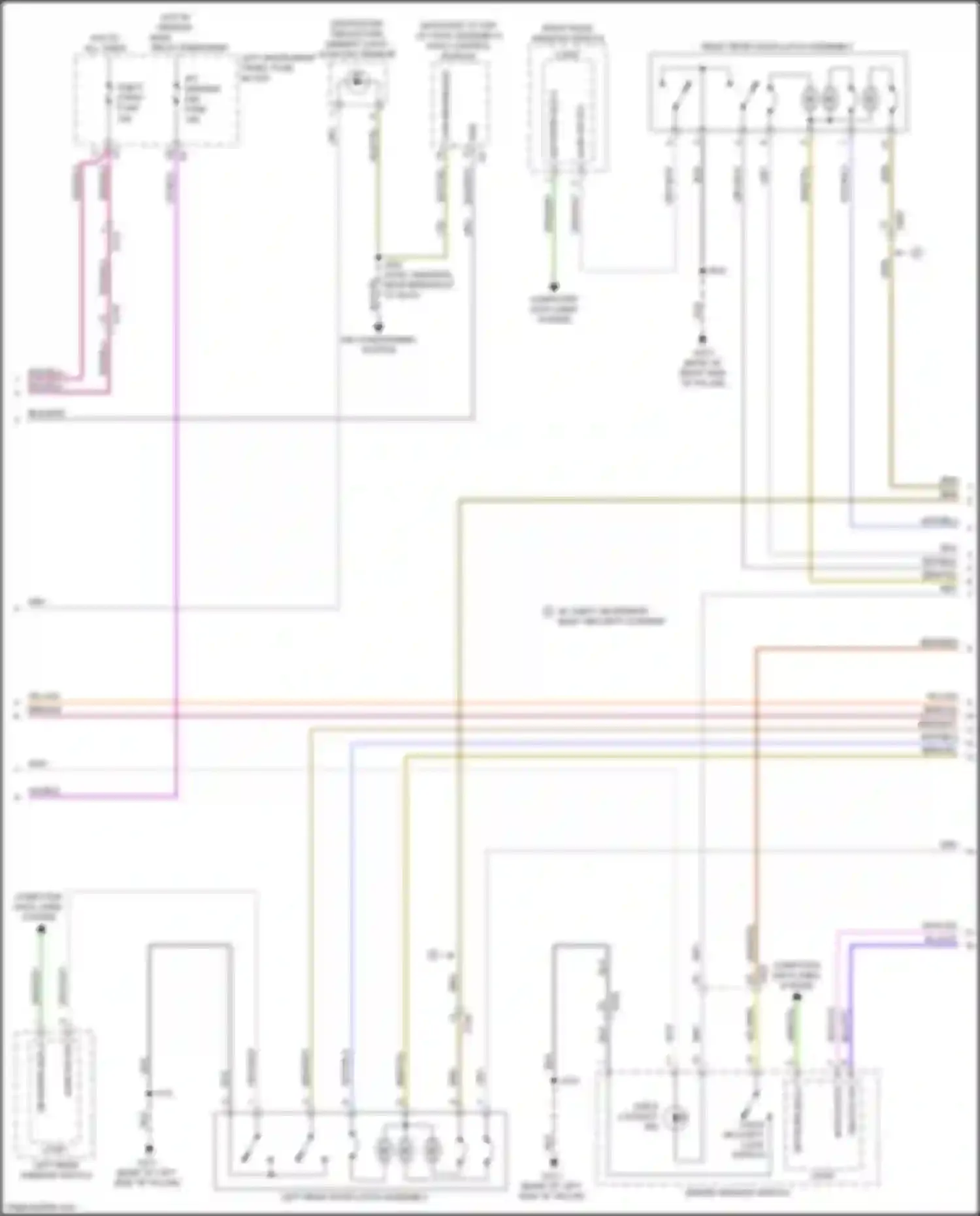 Wiring diagram right rear door latch assembly for Chevrolet Tahoe IV (2014-2021) (2 of 8)