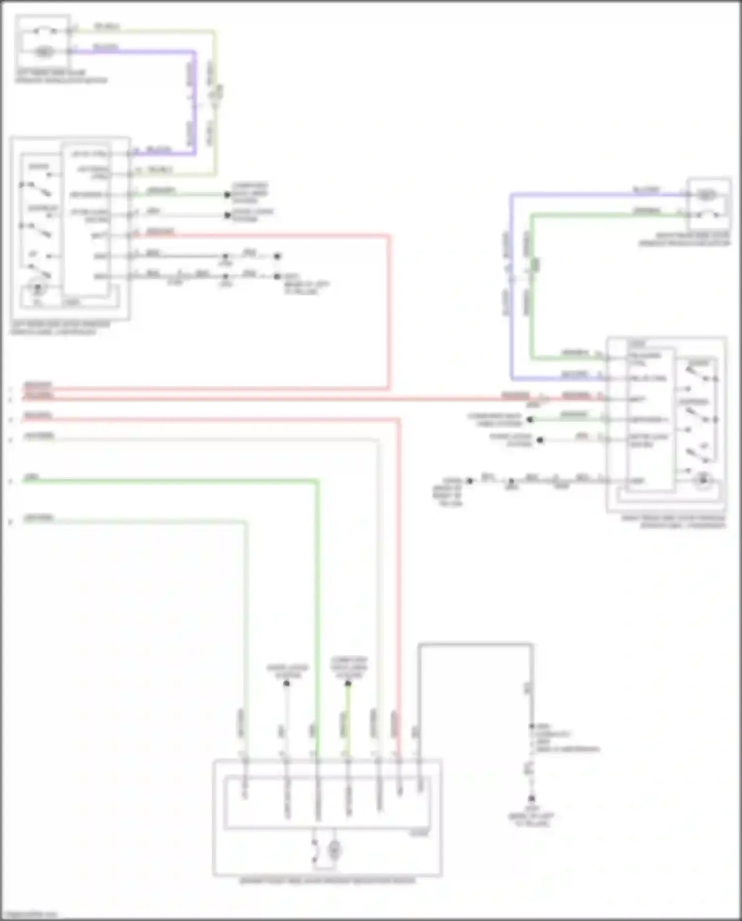 Wiring diagram left rear side door window regulator motor for Chevrolet Tahoe V (2021-2024) (4 of 4)
