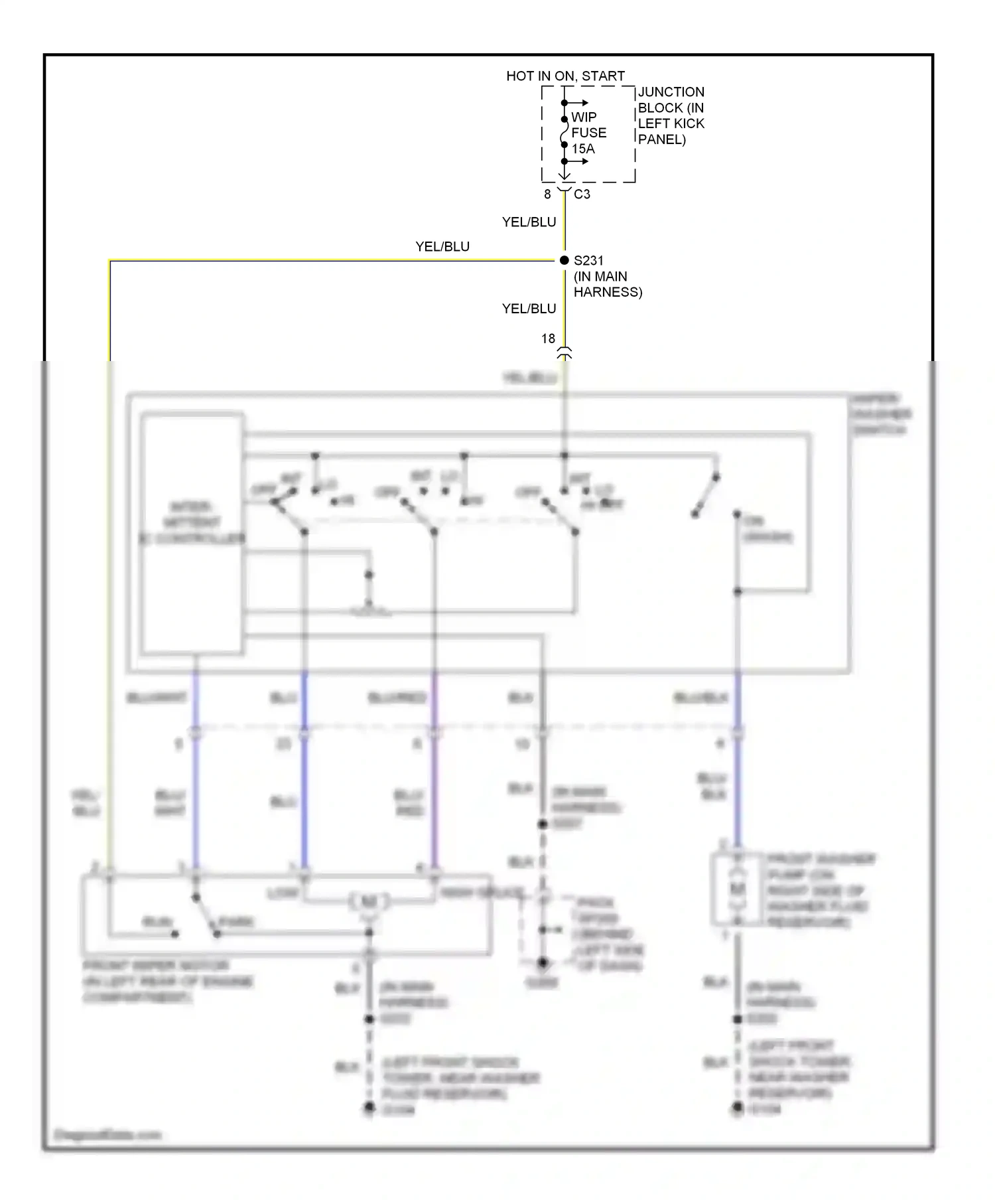 Chevrolet Tracker II (1998-2004) blu wiring diagram  (22 of 24)