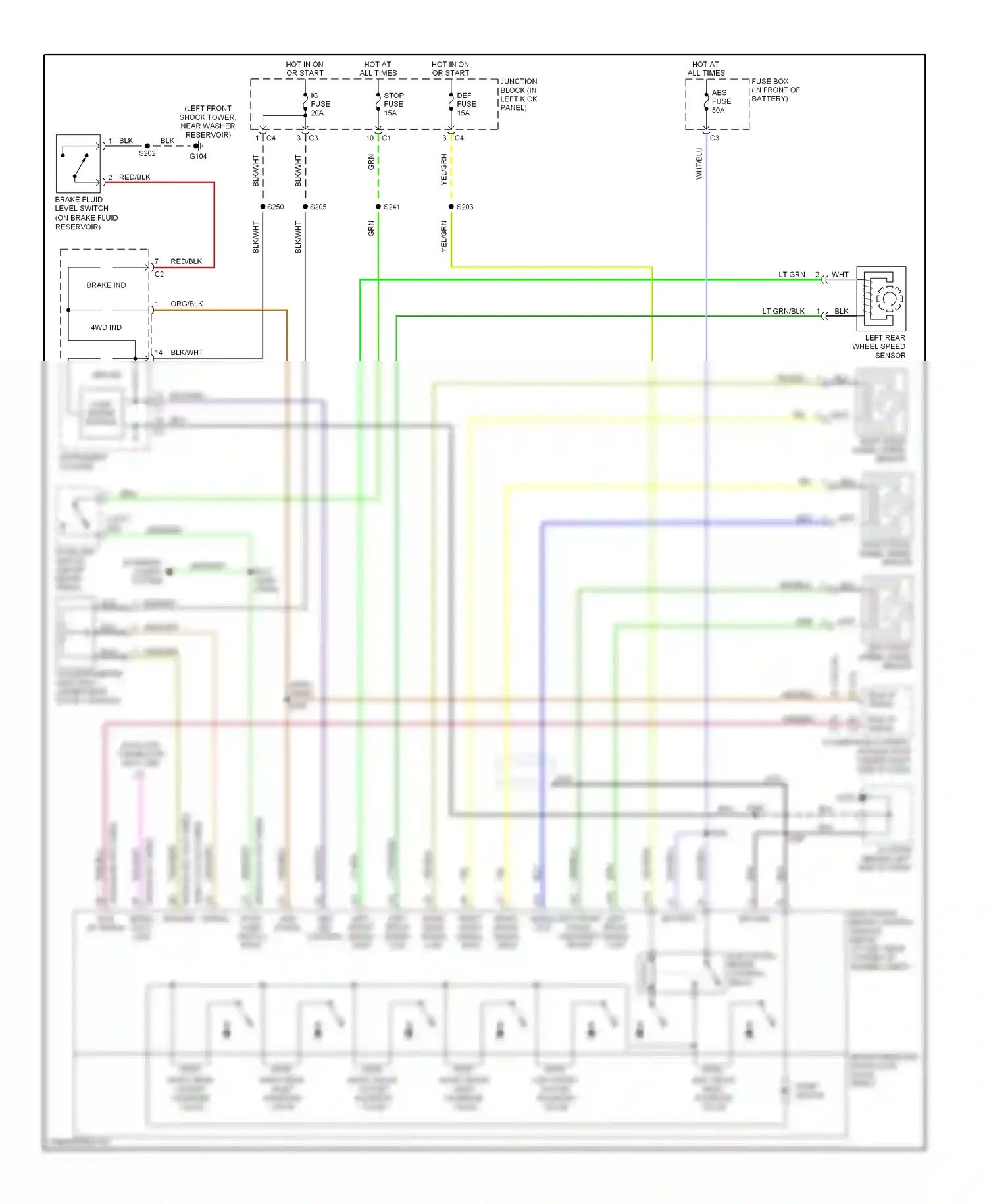 Chevrolet Tracker II (1998-2004) electronic brake control module (ebcm) wiring diagram  (1 of 3)