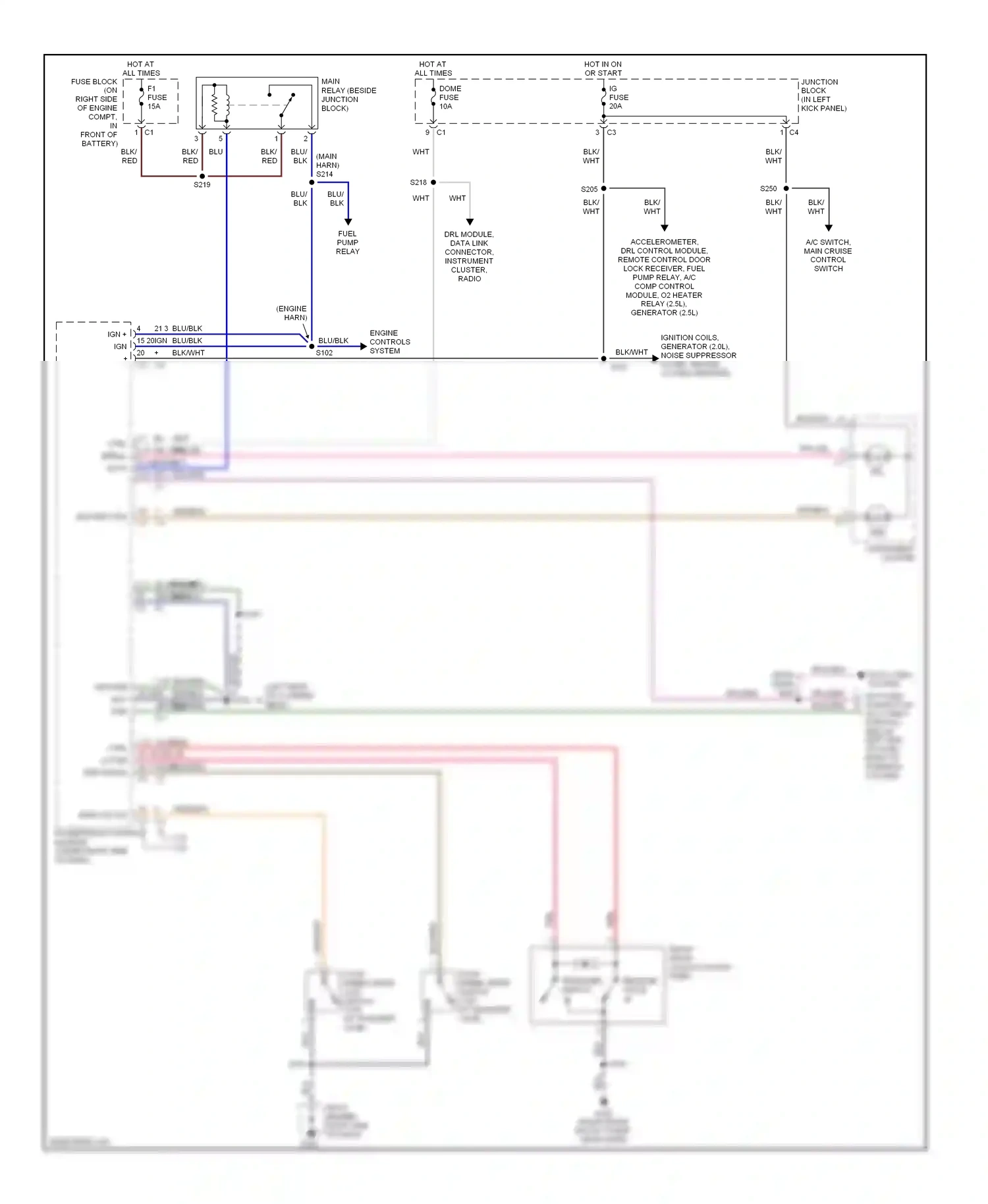 Chevrolet Tracker II (1998-2004) fuel pump relay wiring diagram  (2 of 4)