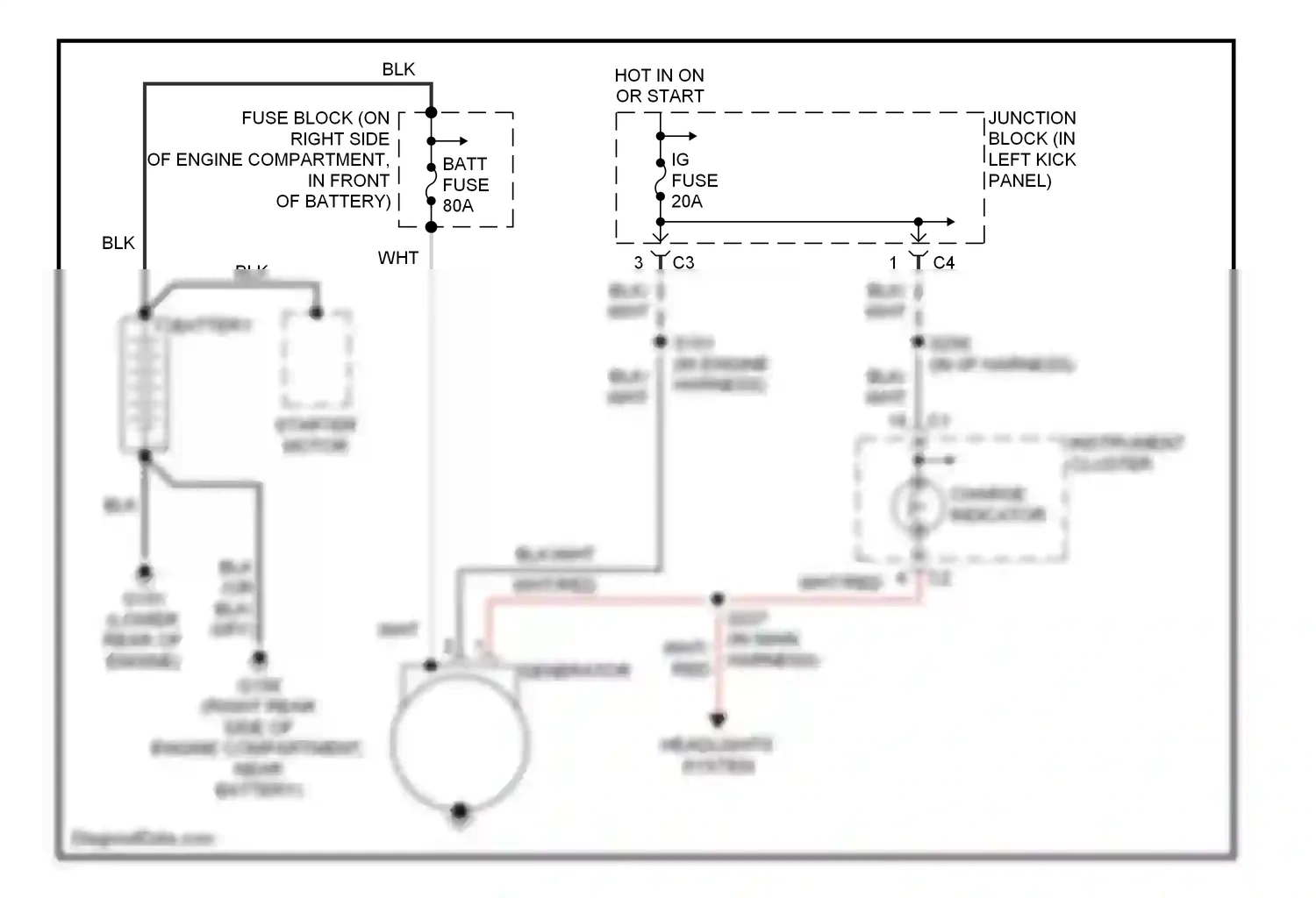 Chevrolet Tracker II (1998-2004) generator wiring diagram  (1 of 3)