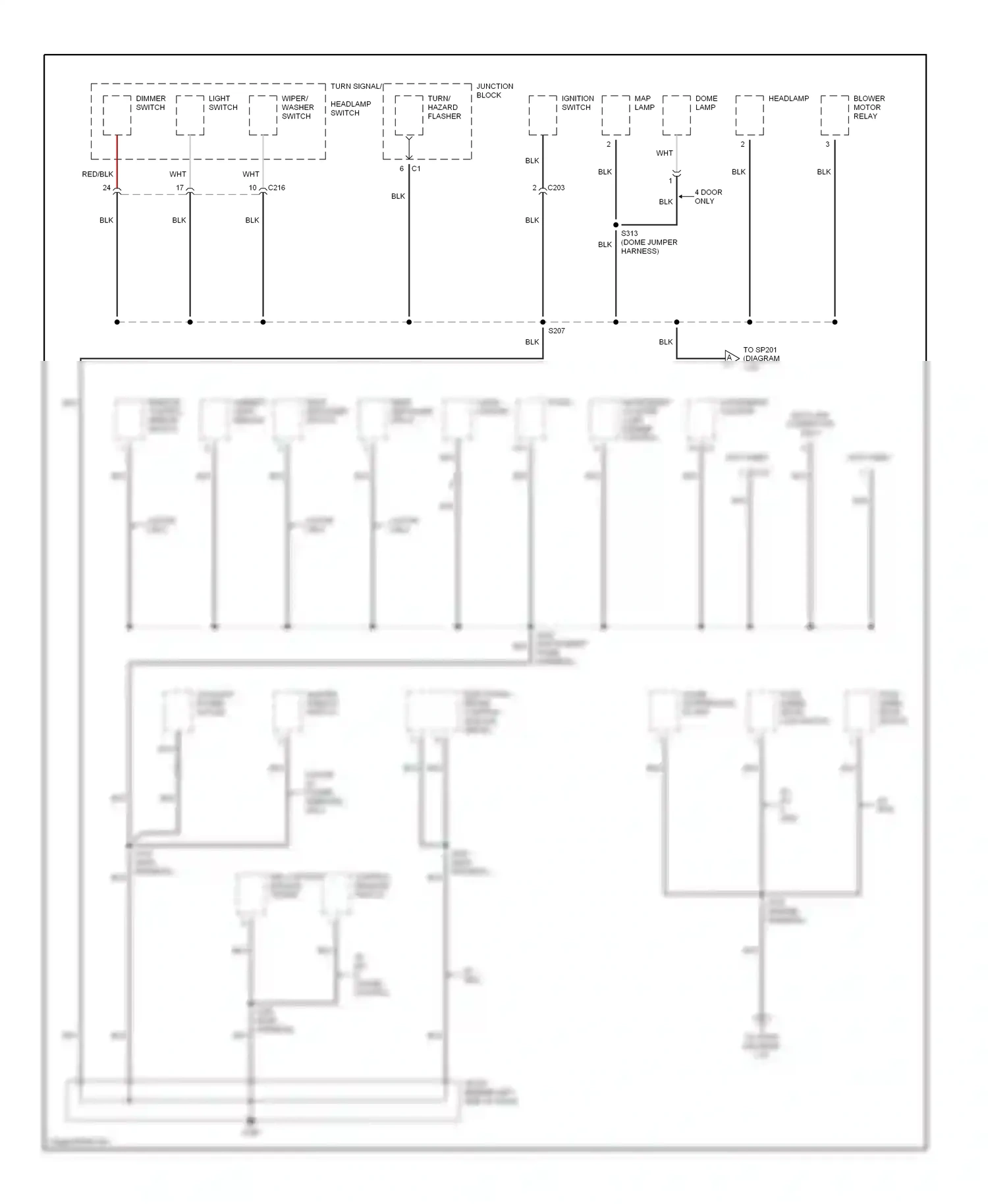 Chevrolet Tracker II (1998-2004) headlamp wiring diagram  (1 of 1)