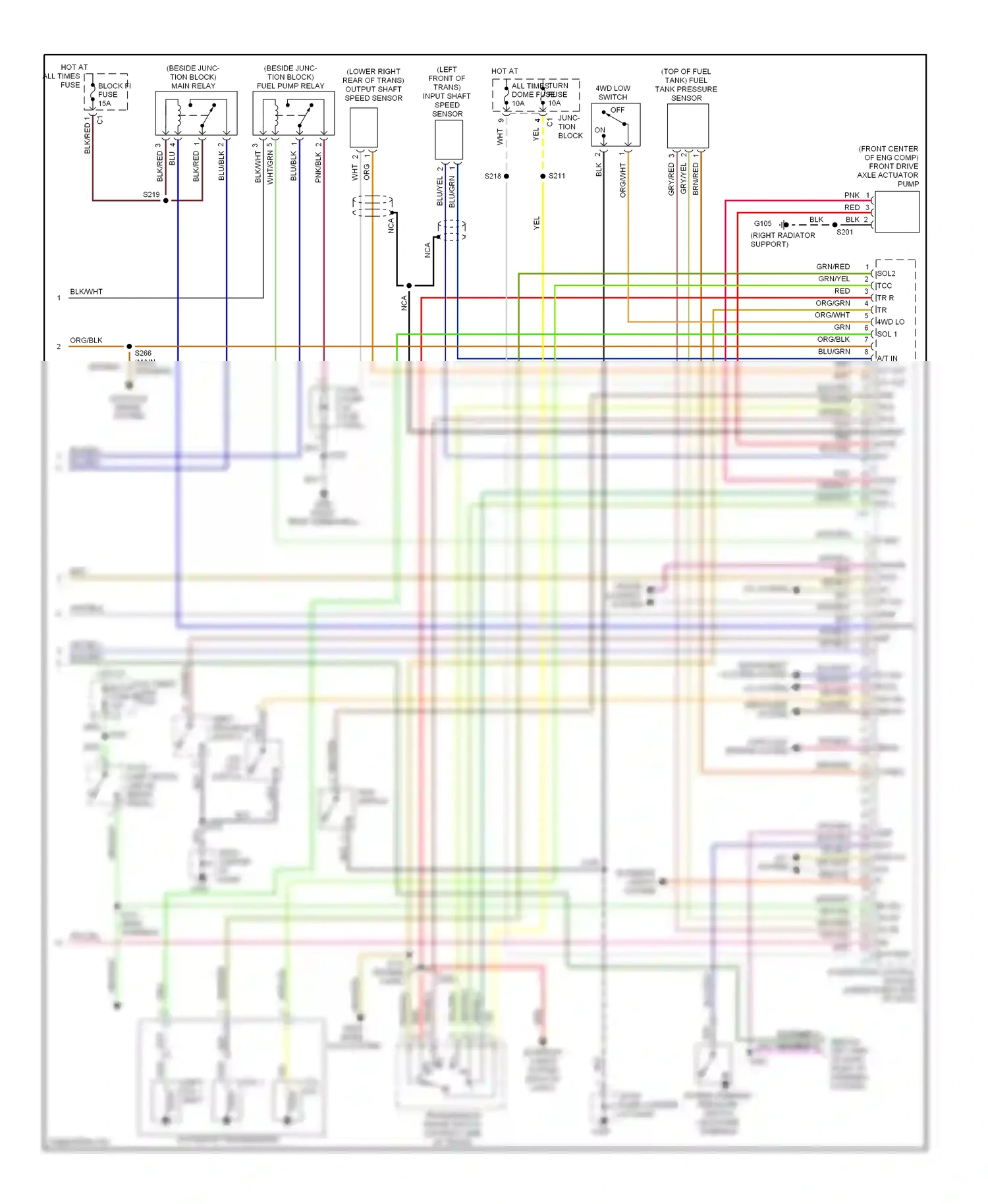 Chevrolet Tracker II (1998-2004) switch wiring diagram  (1 of 1)
