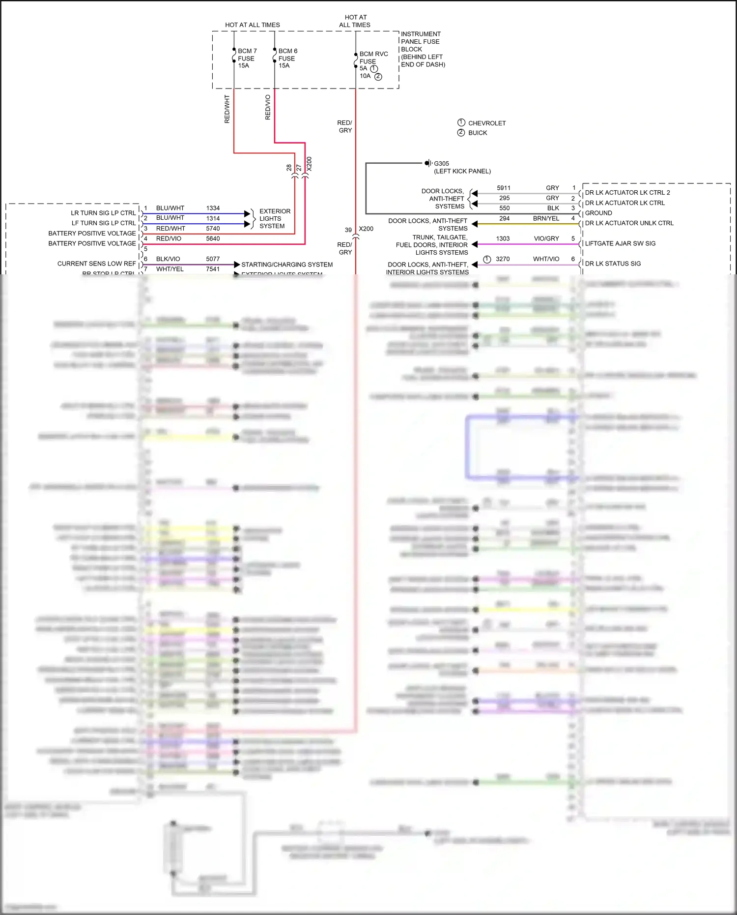 Chevrolet Tracker III (2013-2017) red wiring diagram  (11 of 19)