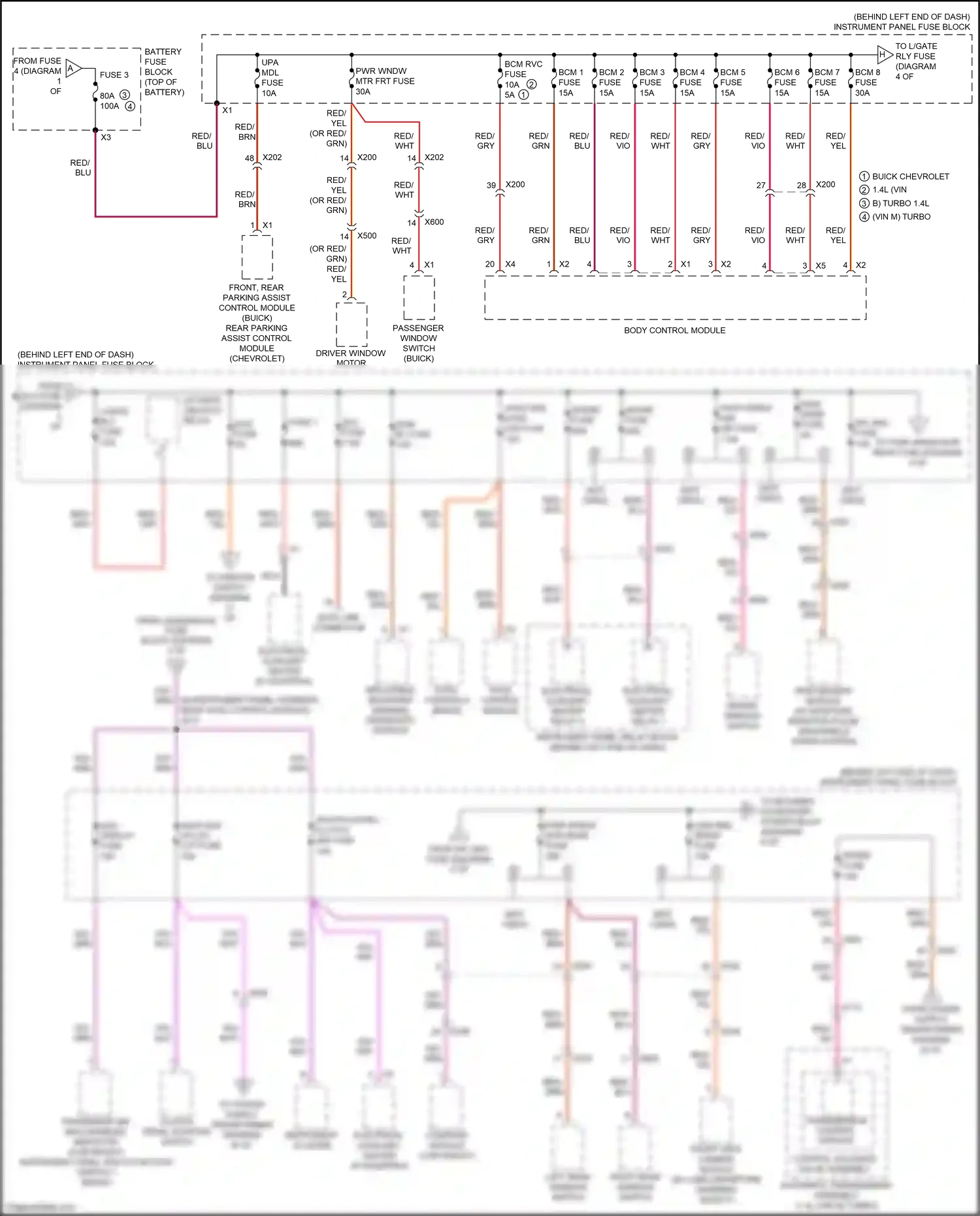 Chevrolet Tracker III (2013-2017) red wiring diagram  (16 of 19)