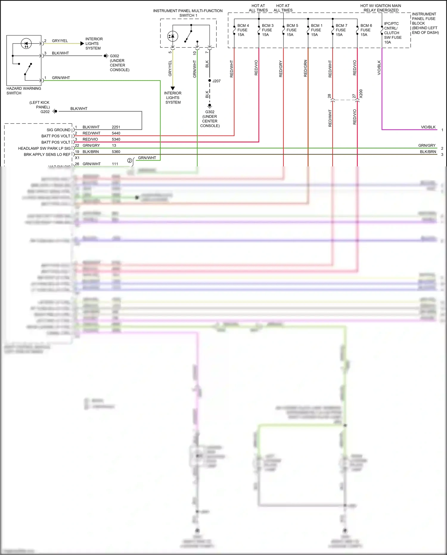 Chevrolet Tracker III (2013-2017) right prk lp ctrl wiring diagram  (1 of 1)