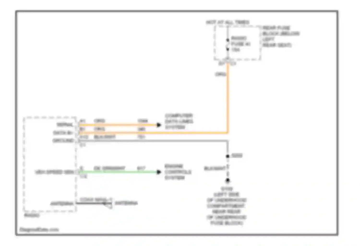 Wiring diagram computer data lines system for Chevrolet TrailBlazer I facelift (2005-2009) (17 of 22)