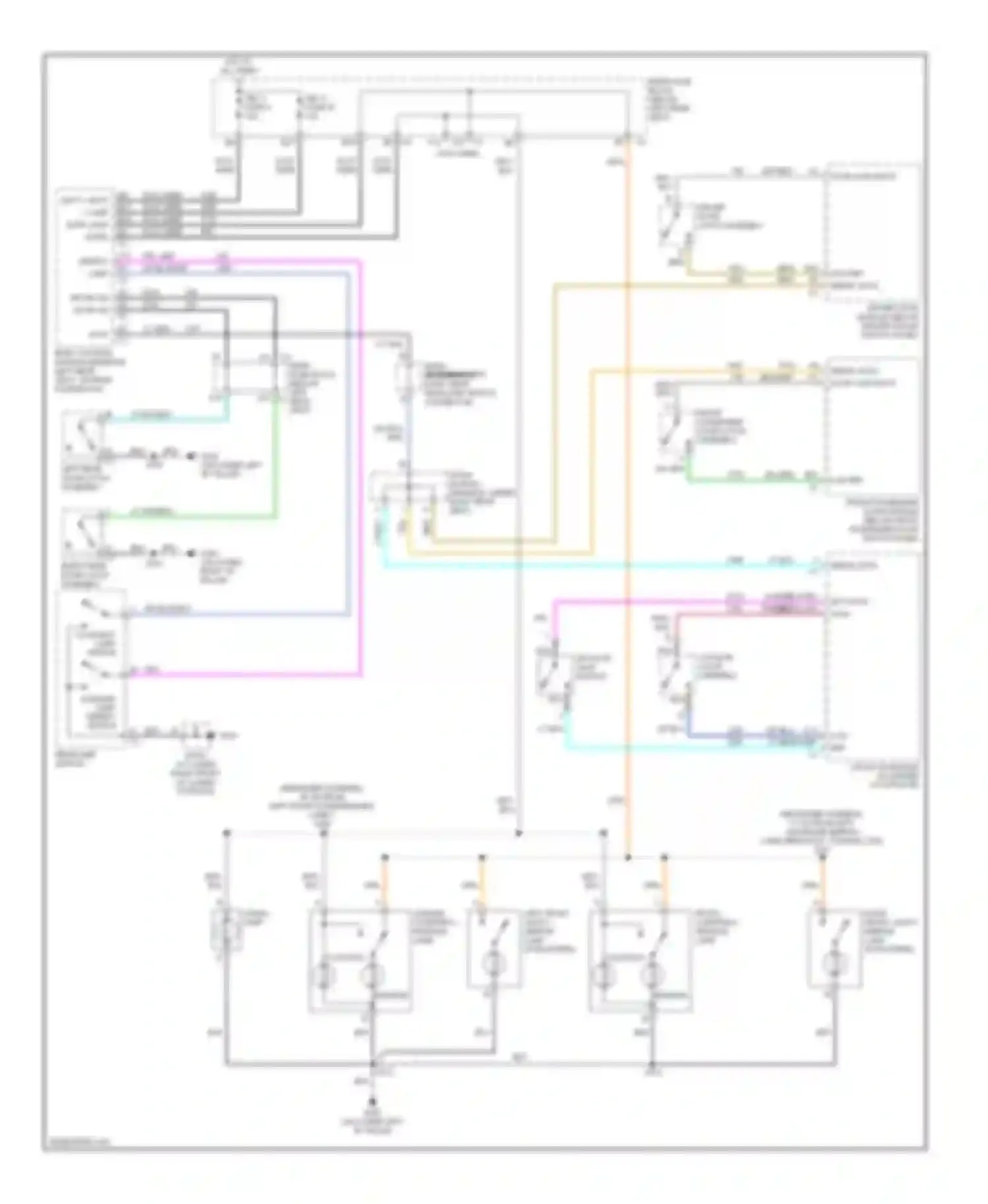 Wiring diagram front passenger door latch assembly for Chevrolet TrailBlazer I facelift (2005-2009) (1 of 2)