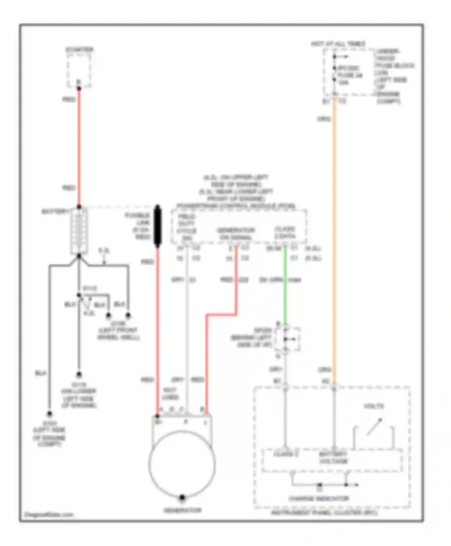 Wiring diagram class 2 battery voltage for Chevrolet TrailBlazer I (2001-2006) (1 of 1)