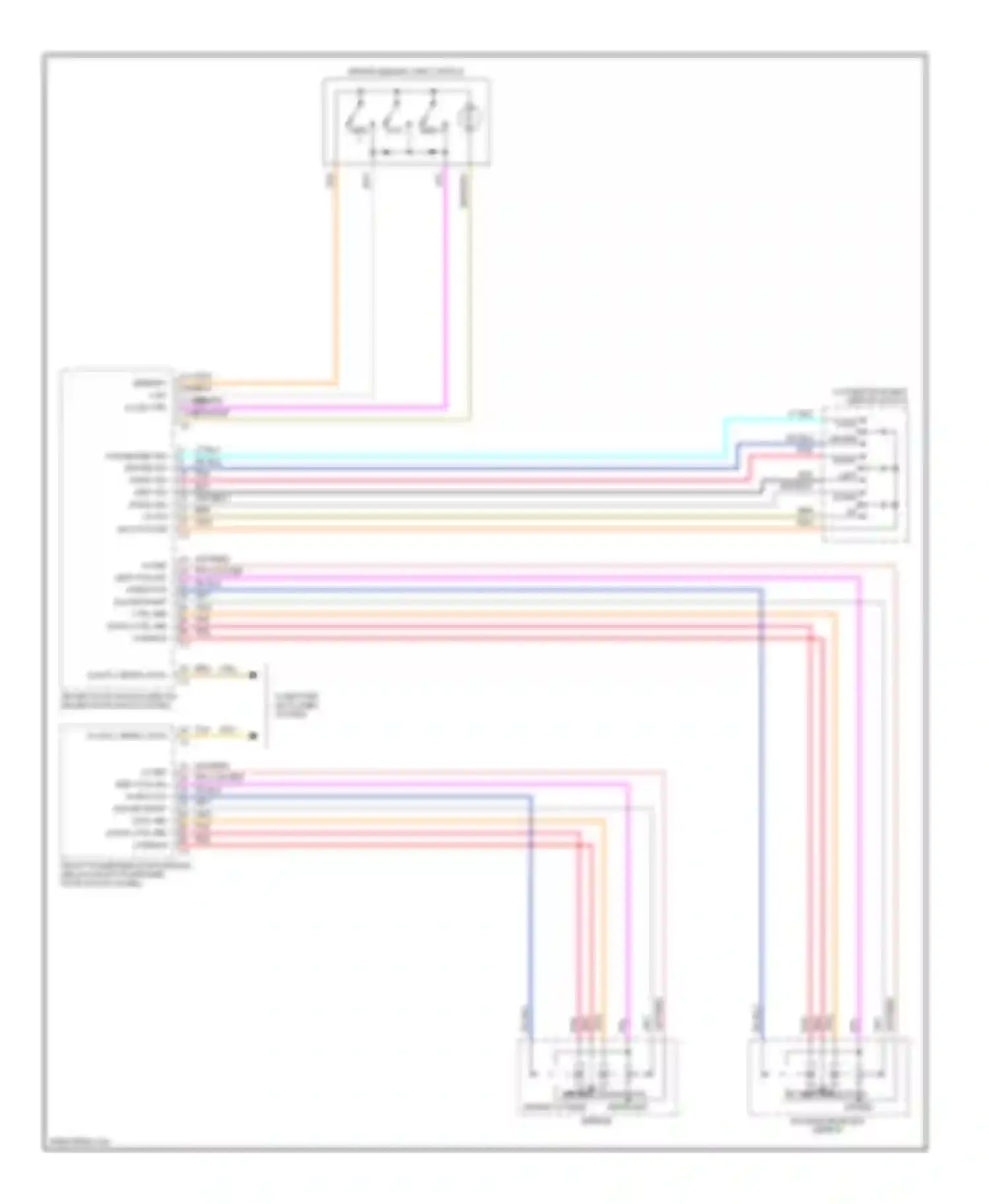 Wiring diagram left horizontal driver outside rearview mirror for Chevrolet TrailBlazer I (2001-2006) (1 of 2)