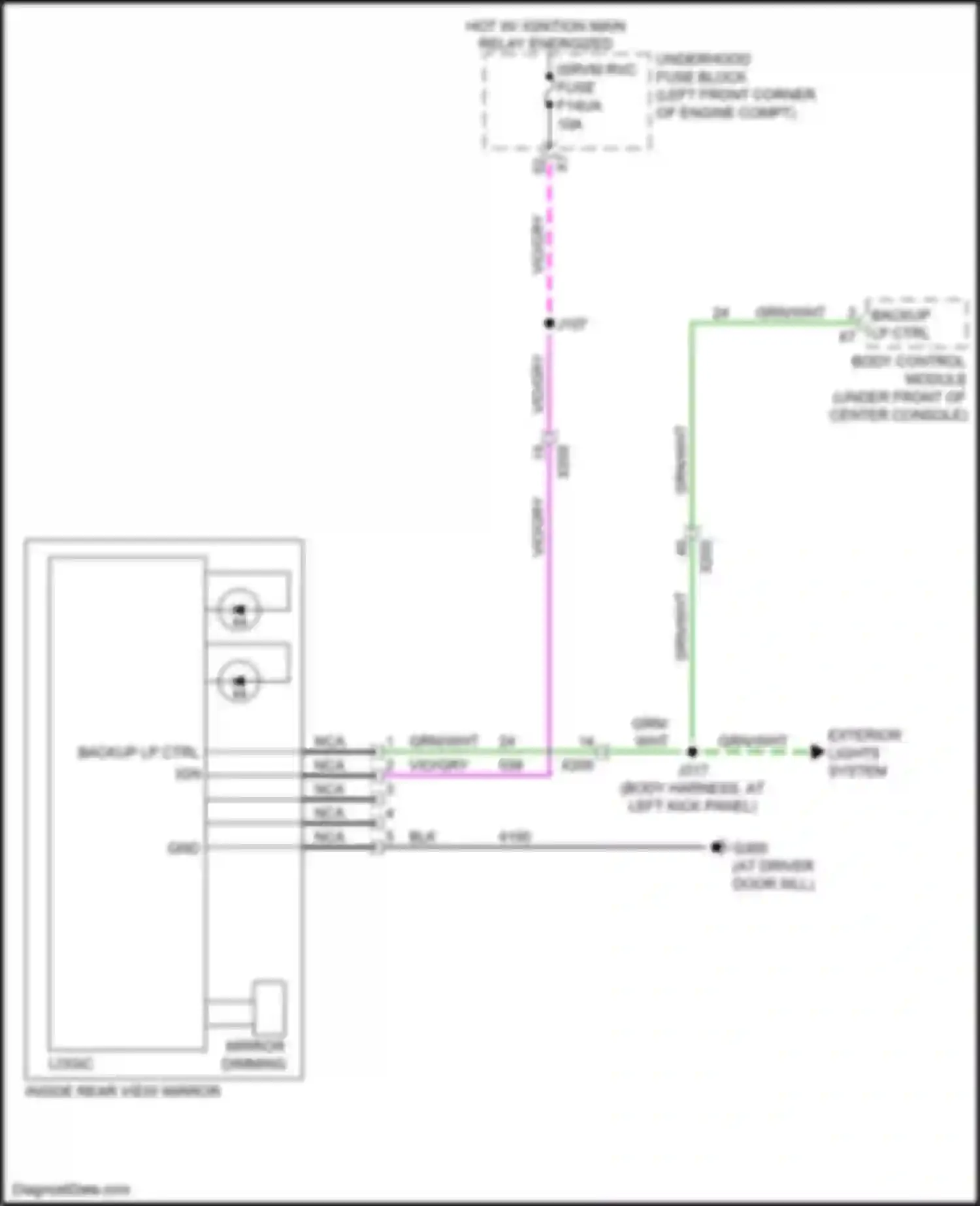 Wiring diagram backup lp ctrl for Chevrolet TrailBlazer II facelift (2017-2024) (2 of 2)