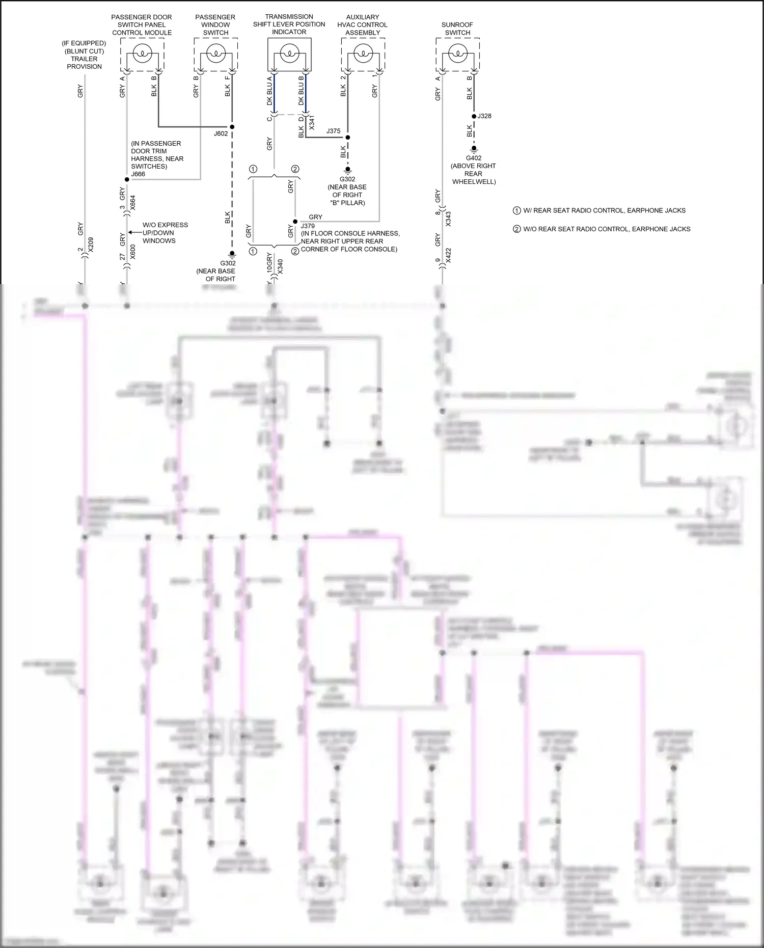 Chevrolet Traverse I facelift (2012-2017) auxiliary hvac control assembly wiring diagram  (1 of 1)