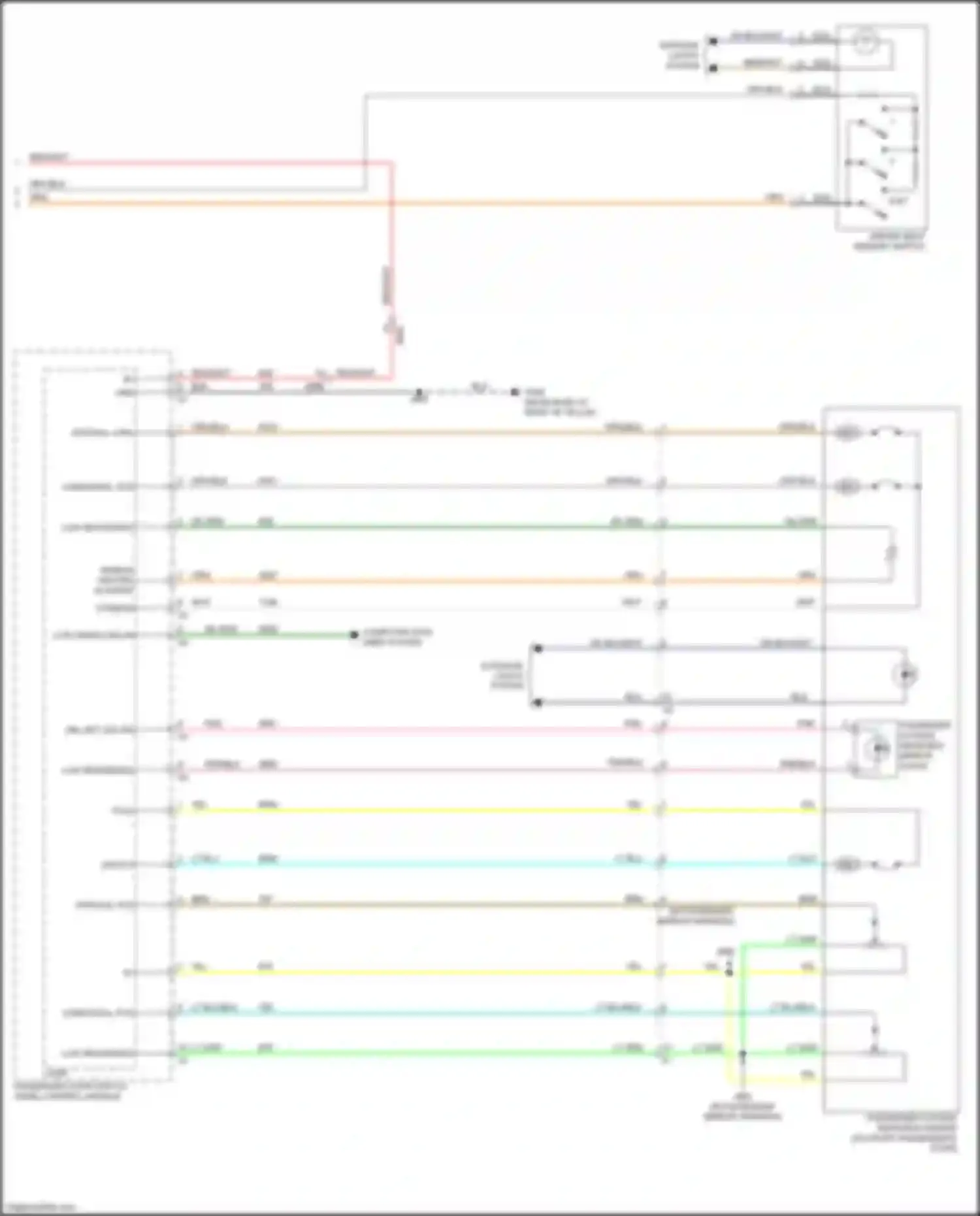 Wiring diagram passenger outside rearview mirror for Chevrolet Traverse I facelift (2012-2017) (5 of 6)