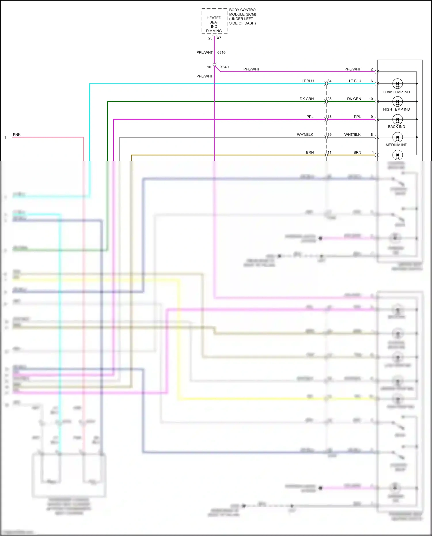 Chevrolet Traverse I facelift (2012-2017) passenger seat heating switch wiring diagram  (2 of 2)