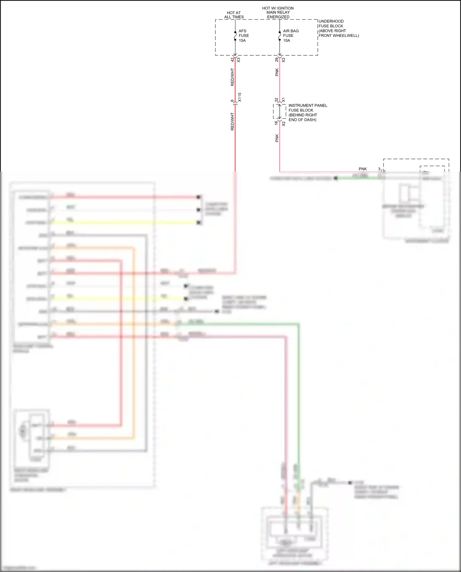 Chevrolet Traverse I facelift (2012-2017) red/blu wiring diagram  (1 of 1)
