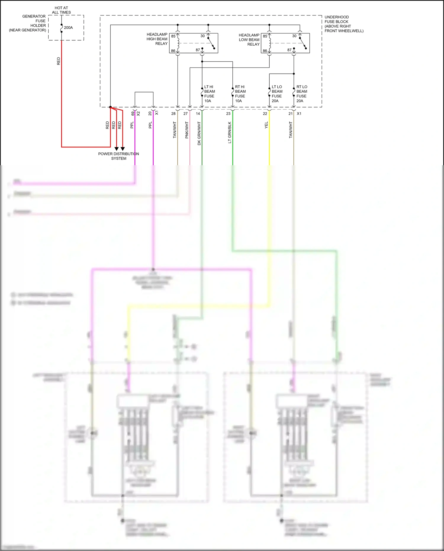 Chevrolet Traverse I facelift (2012-2017) w/o steerable headlights wiring diagram  (2 of 2)