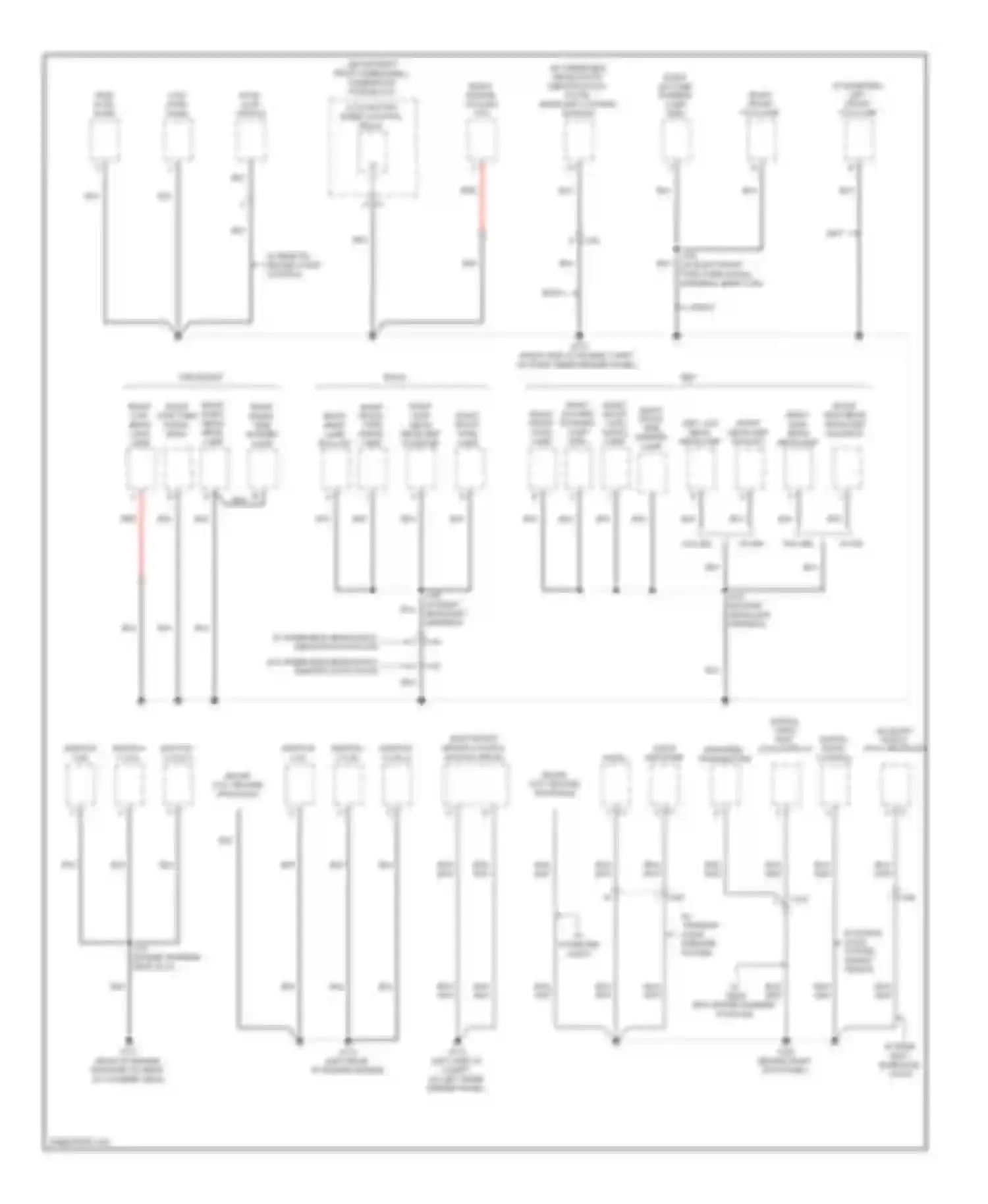 Traverse Chevrolet I (2008-2012): Ground distribution circuit (2 of 5)