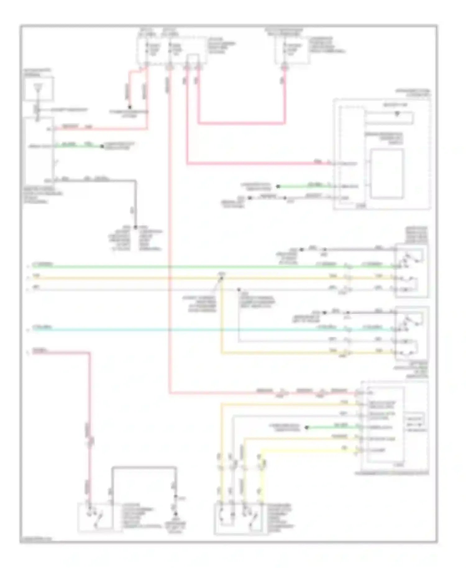 Traverse Chevrolet I (2008-2012): Power door locks circuit, with express up/down windows (2 of 2)