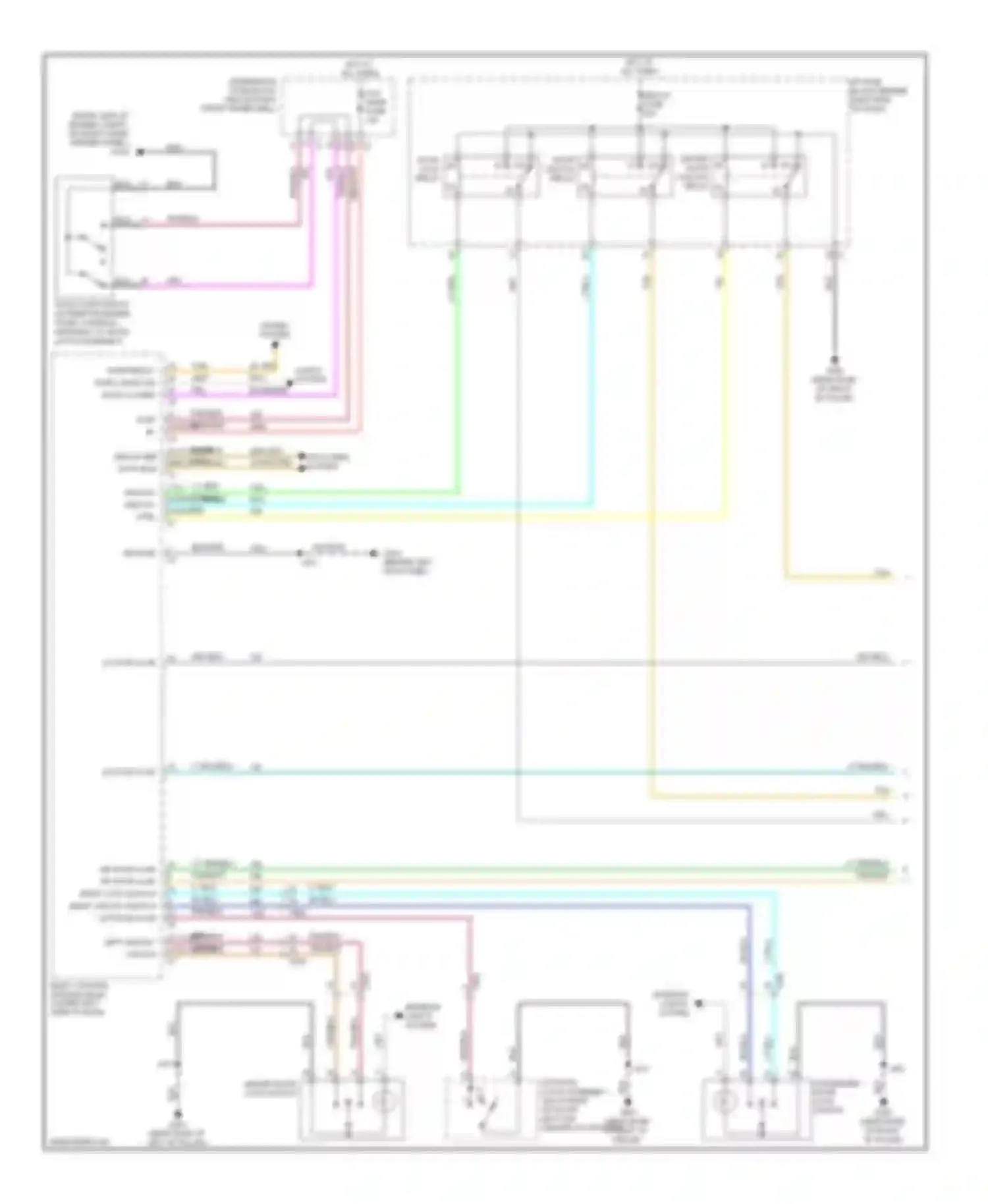 Traverse Chevrolet I (2008-2012): Power door locks circuit, without express up/down windows (1 of 2)
