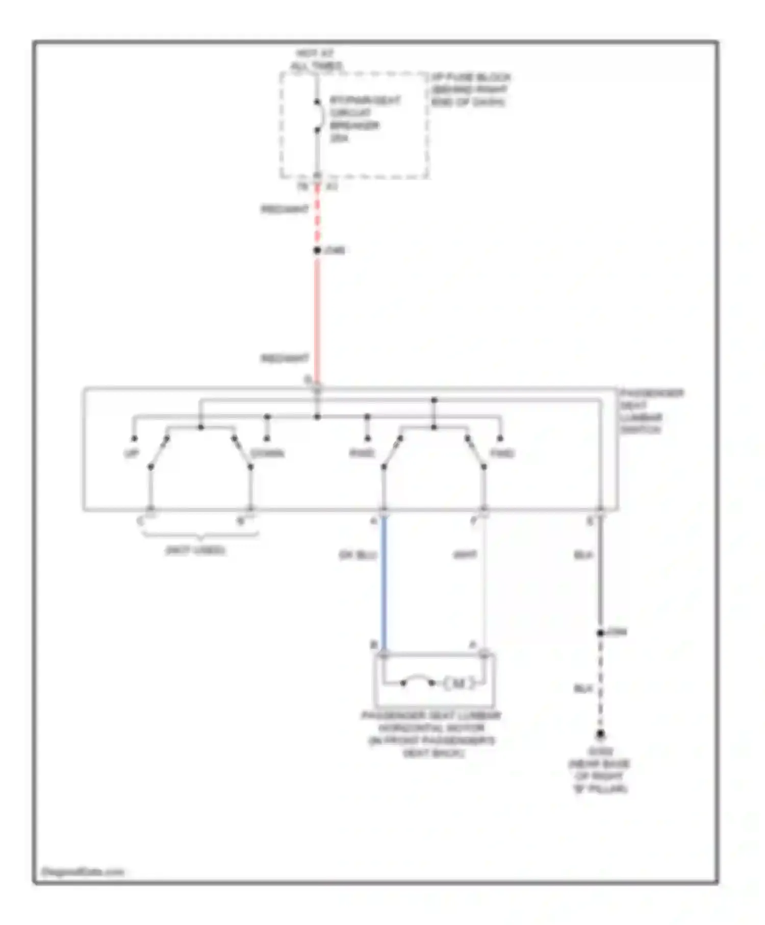 Traverse Chevrolet I (2008-2012): Passenger"s lumbar circuit