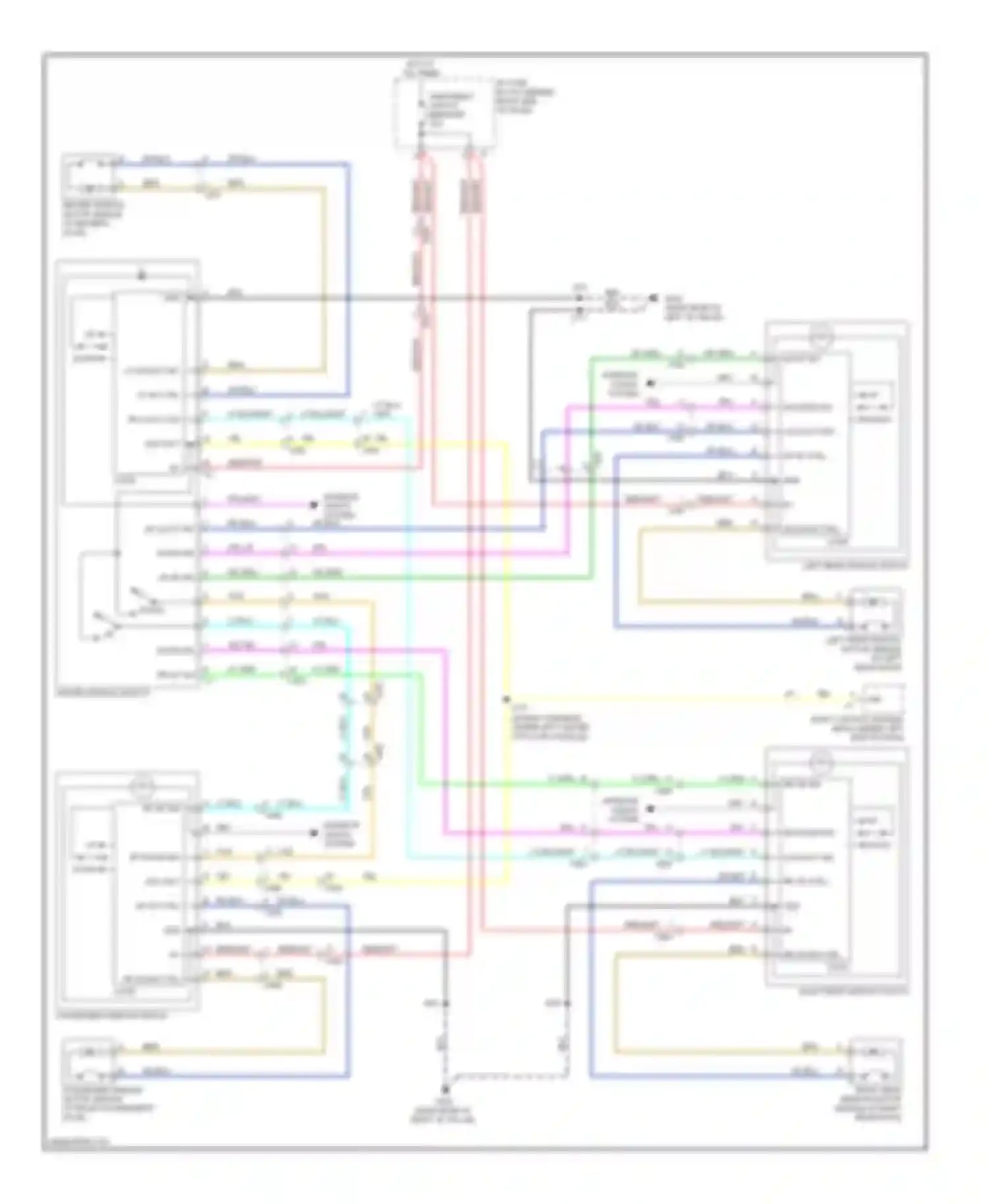 Traverse Chevrolet I (2008-2012): Power windows circuit, without express up/down