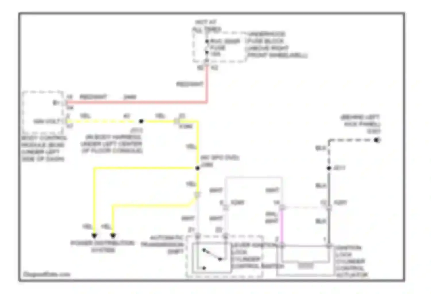 Traverse Chevrolet I (2008-2012): Ignition lock solenoid circuit