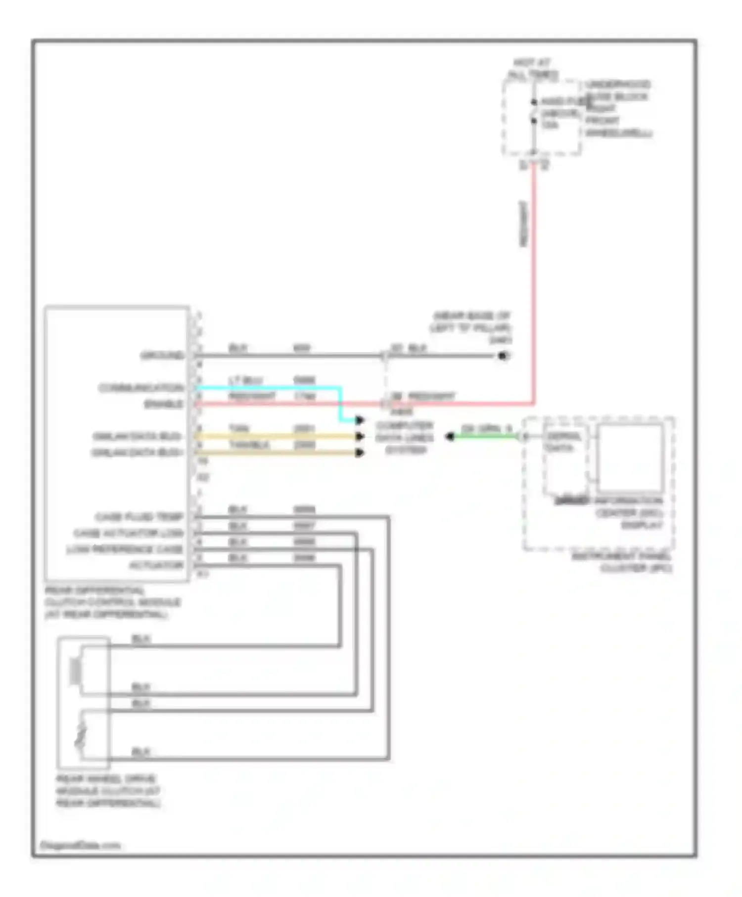 Traverse Chevrolet I (2008-2012): Rear differential lock circuit