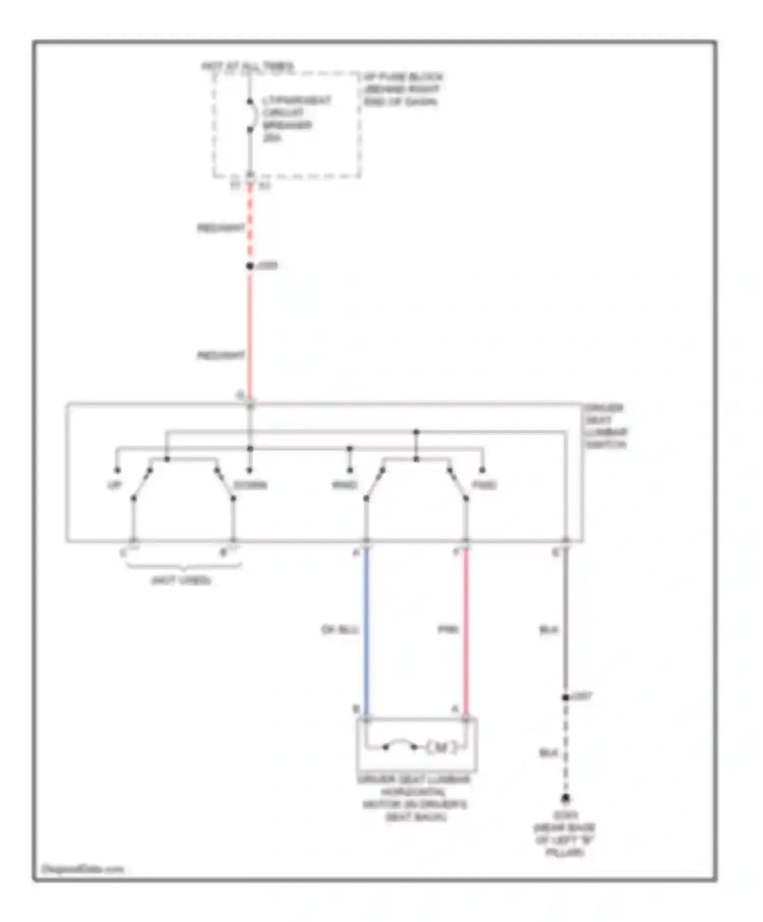 Wiring diagram lt/pwr/seat circuit breaker for Chevrolet Traverse I (2008-2012) (3 of 4)