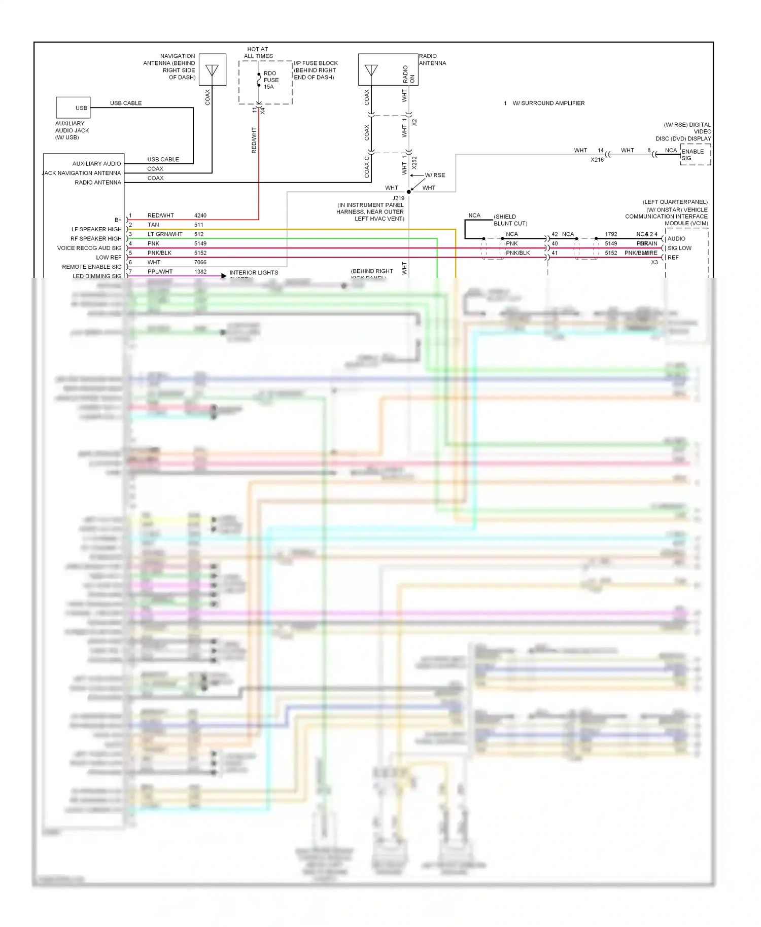 Chevrolet Traverse I (2008-2012) usb cable usb wiring diagram  (1 of 1)
