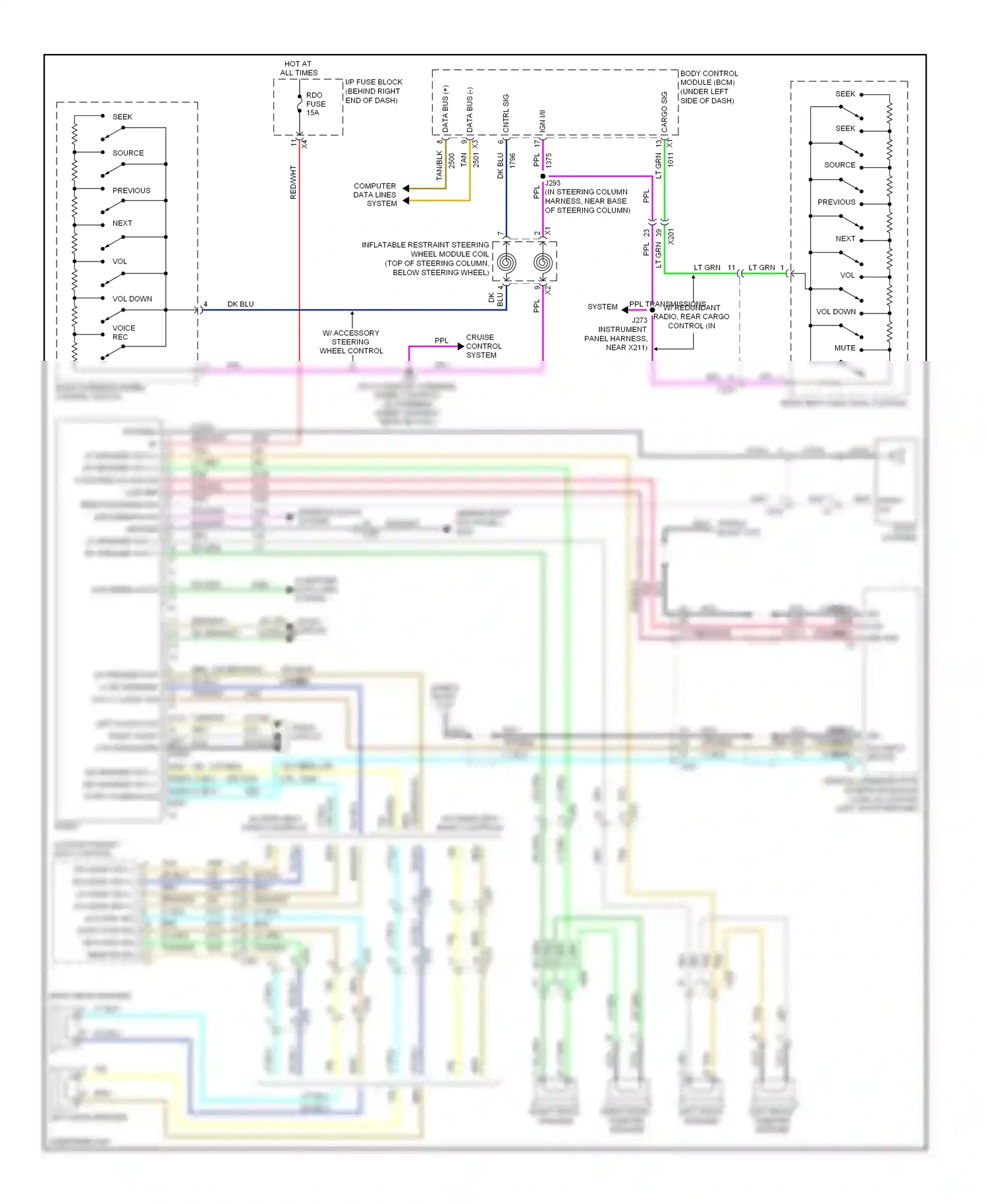 Chevrolet Traverse I (2008-2012) vol down wiring diagram  (1 of 2)