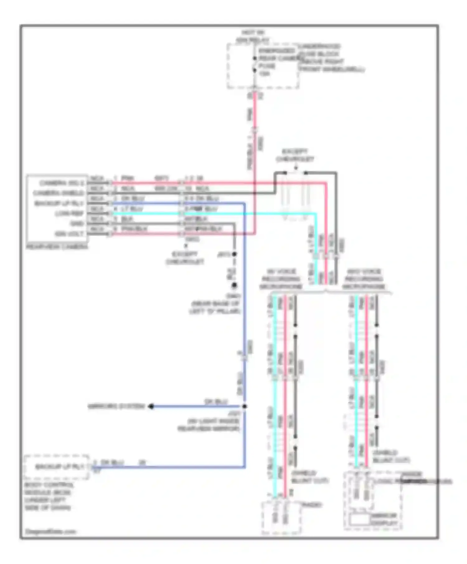 Wiring diagram w/ voice recording microphone for Chevrolet Traverse I (2008-2012) (1 of 1)