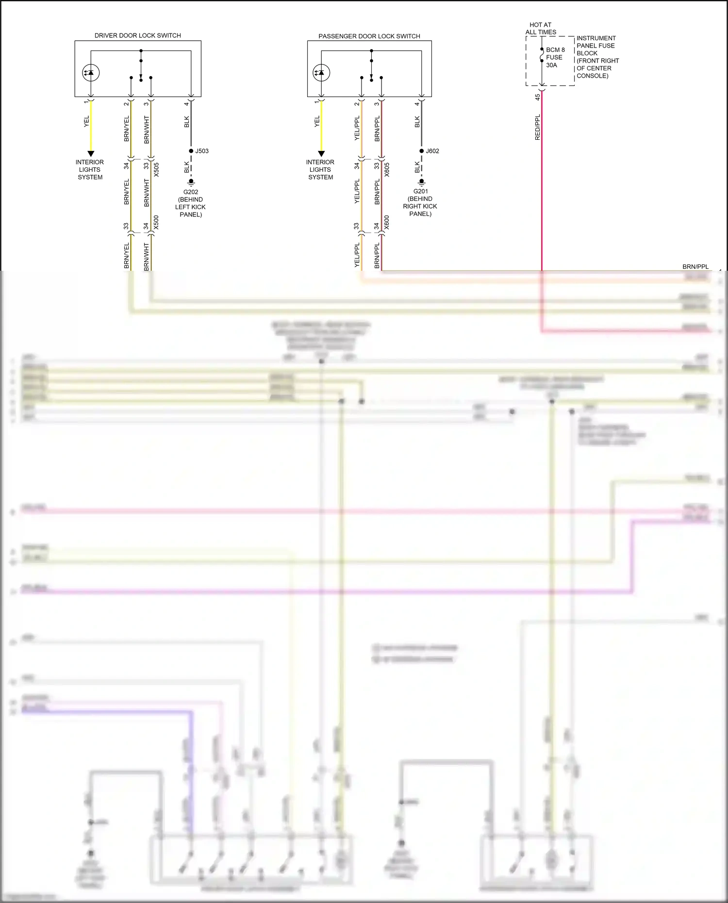 Chevrolet Traverse II (2017-2021) brn/ppl wiring diagram  (4 of 10)