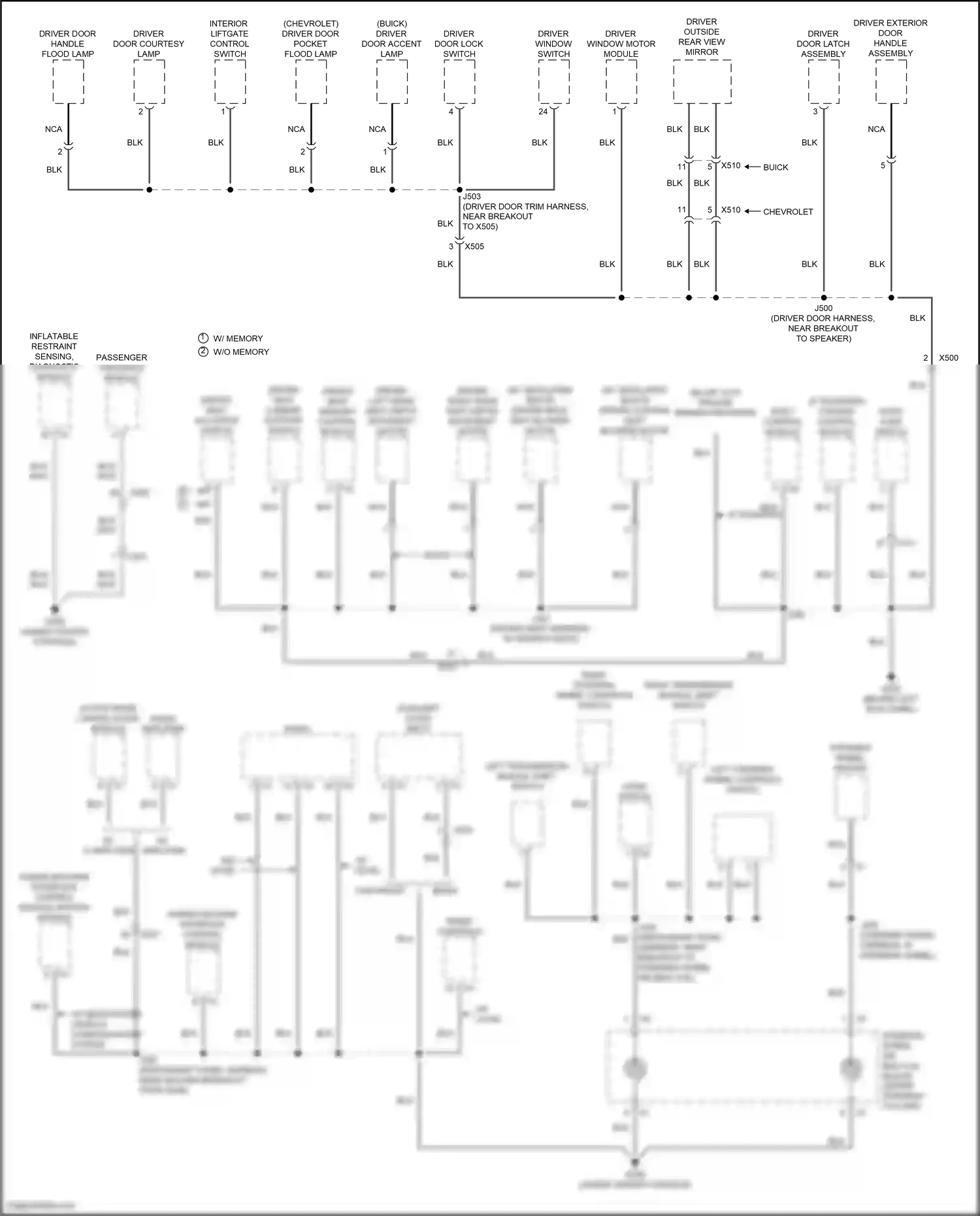 Chevrolet Traverse II (2017-2021) interior liftgate control switch wiring diagram  (1 of 3)