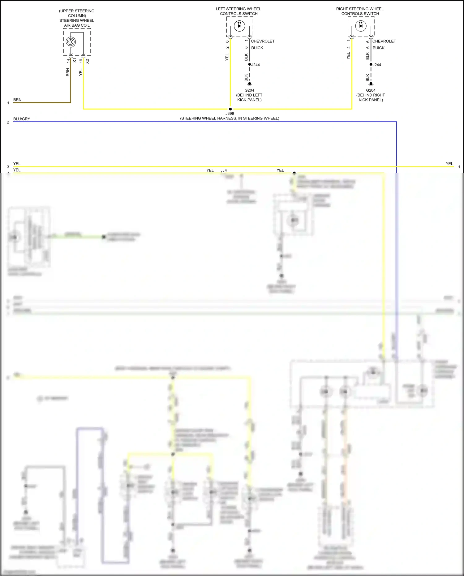 Chevrolet Traverse II (2017-2021) interior liftgate control switch wiring diagram  (2 of 3)