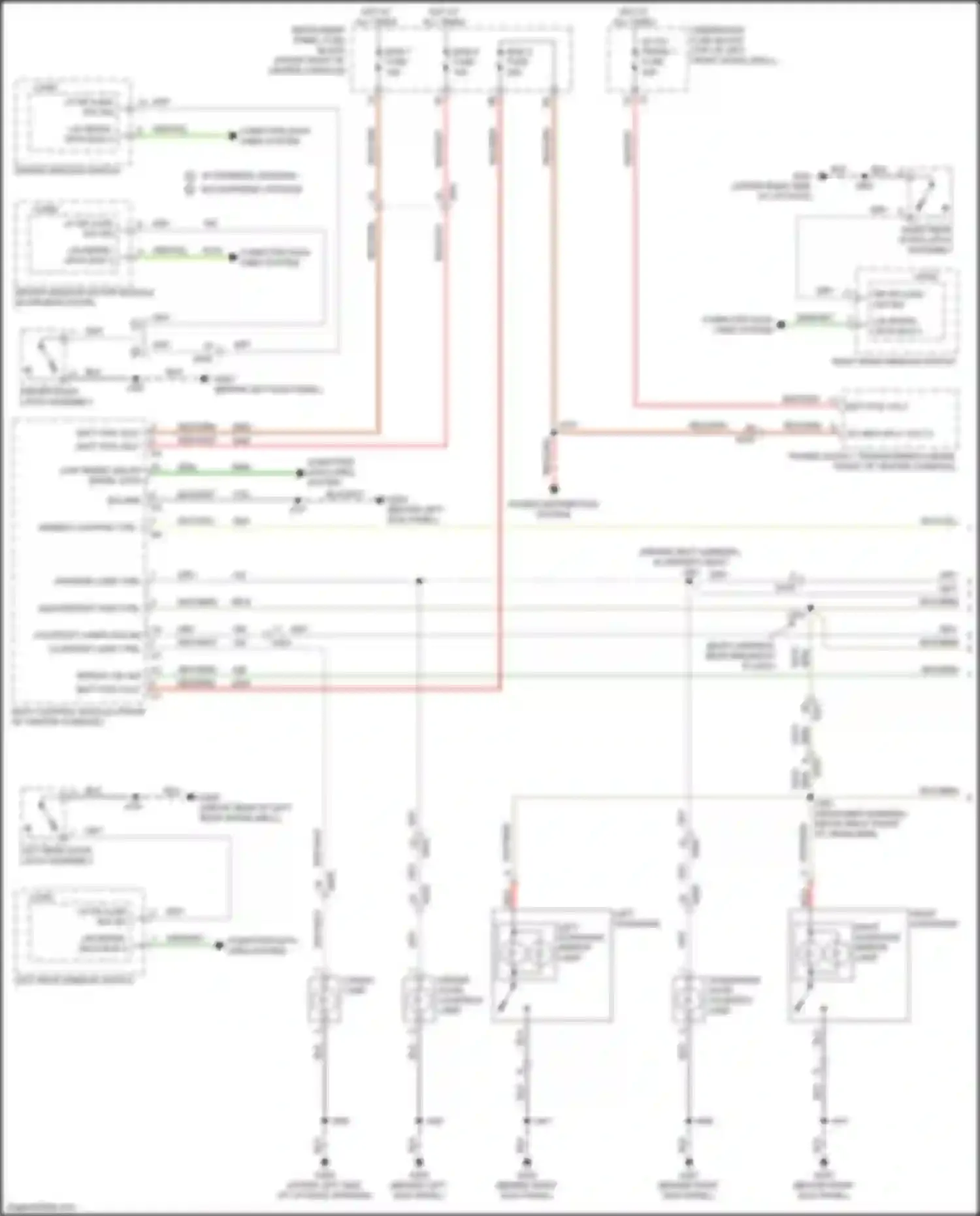 Wiring diagram left rear door latch assembly for Chevrolet Traverse II (2017-2021) (1 of 6)